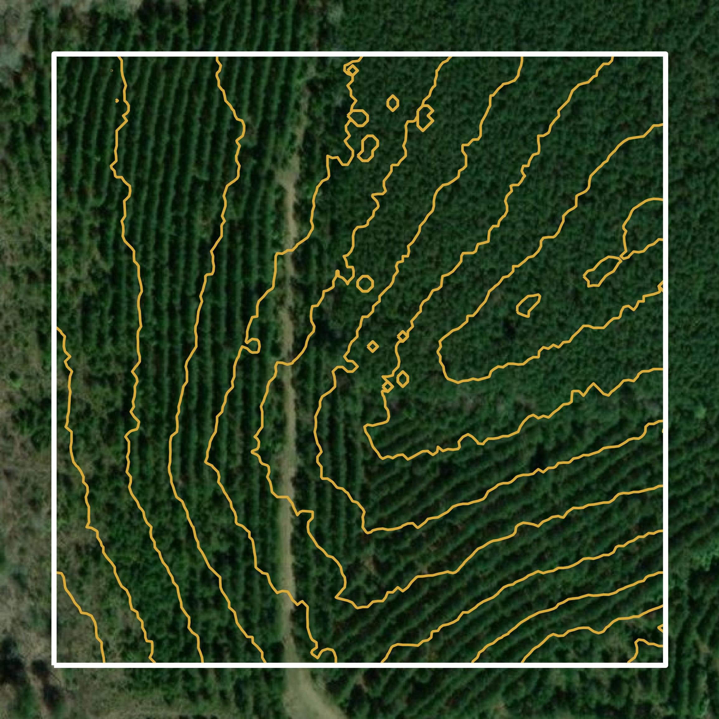 This image shows a contour map in Pike County created using GIS data in Equator.
