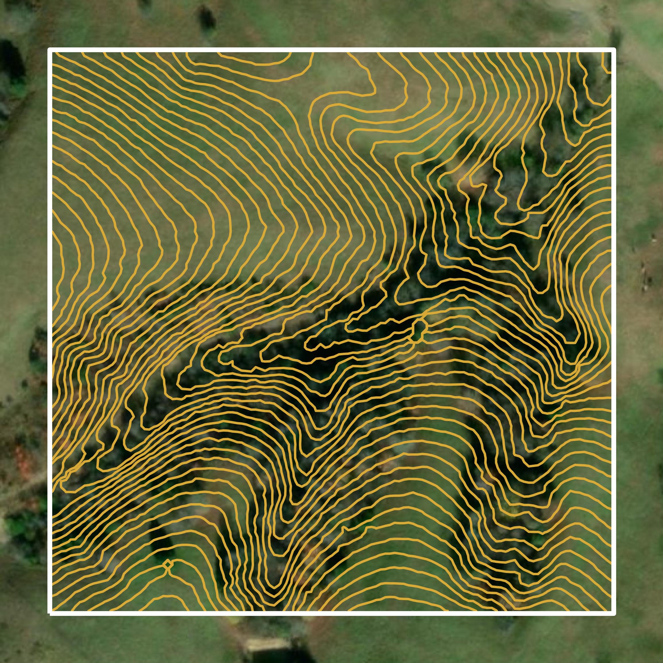 This image shows a contour map in Polk County created using GIS data in Equator.