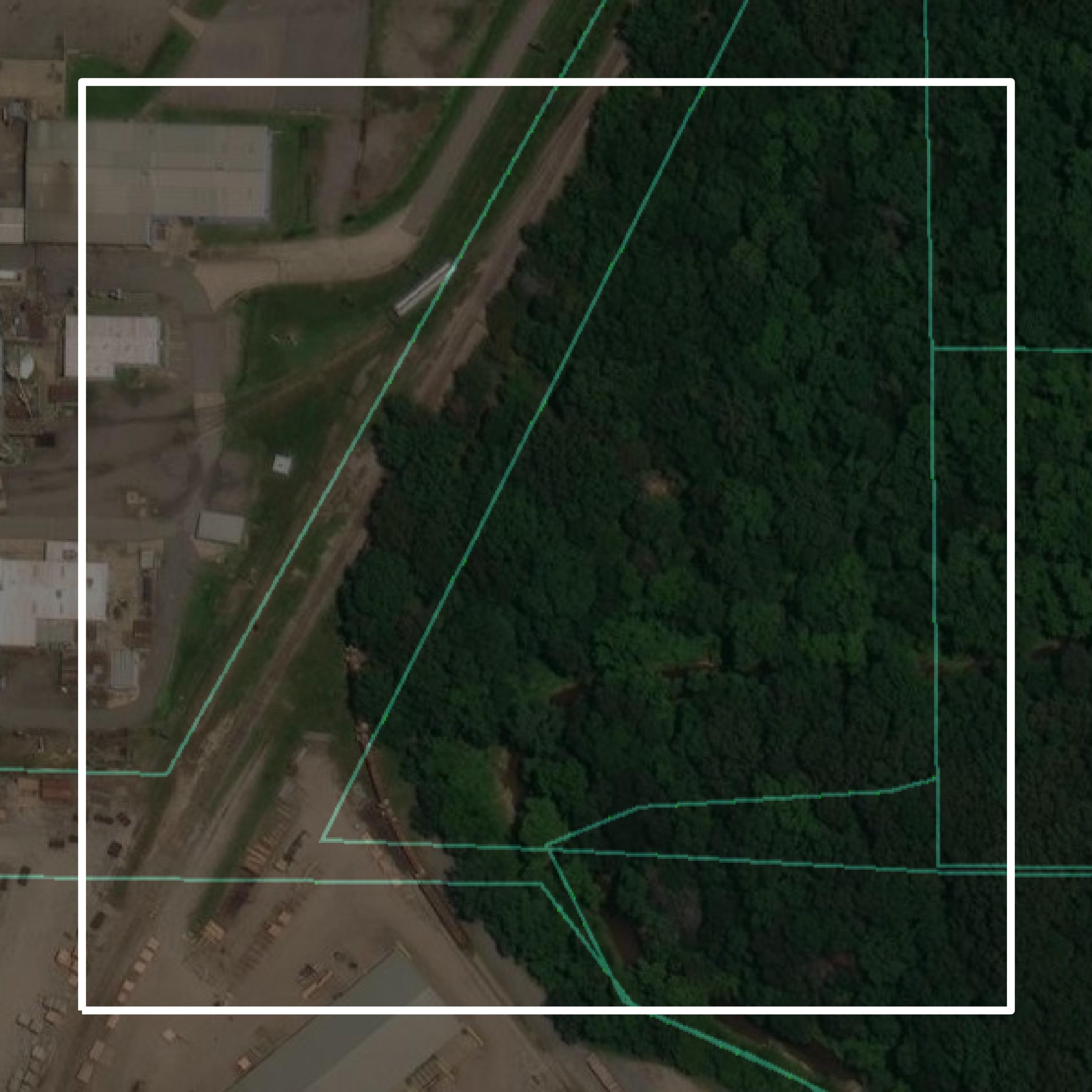 This image shows parcel and building data in Pope County created using GIS data in Equator.
