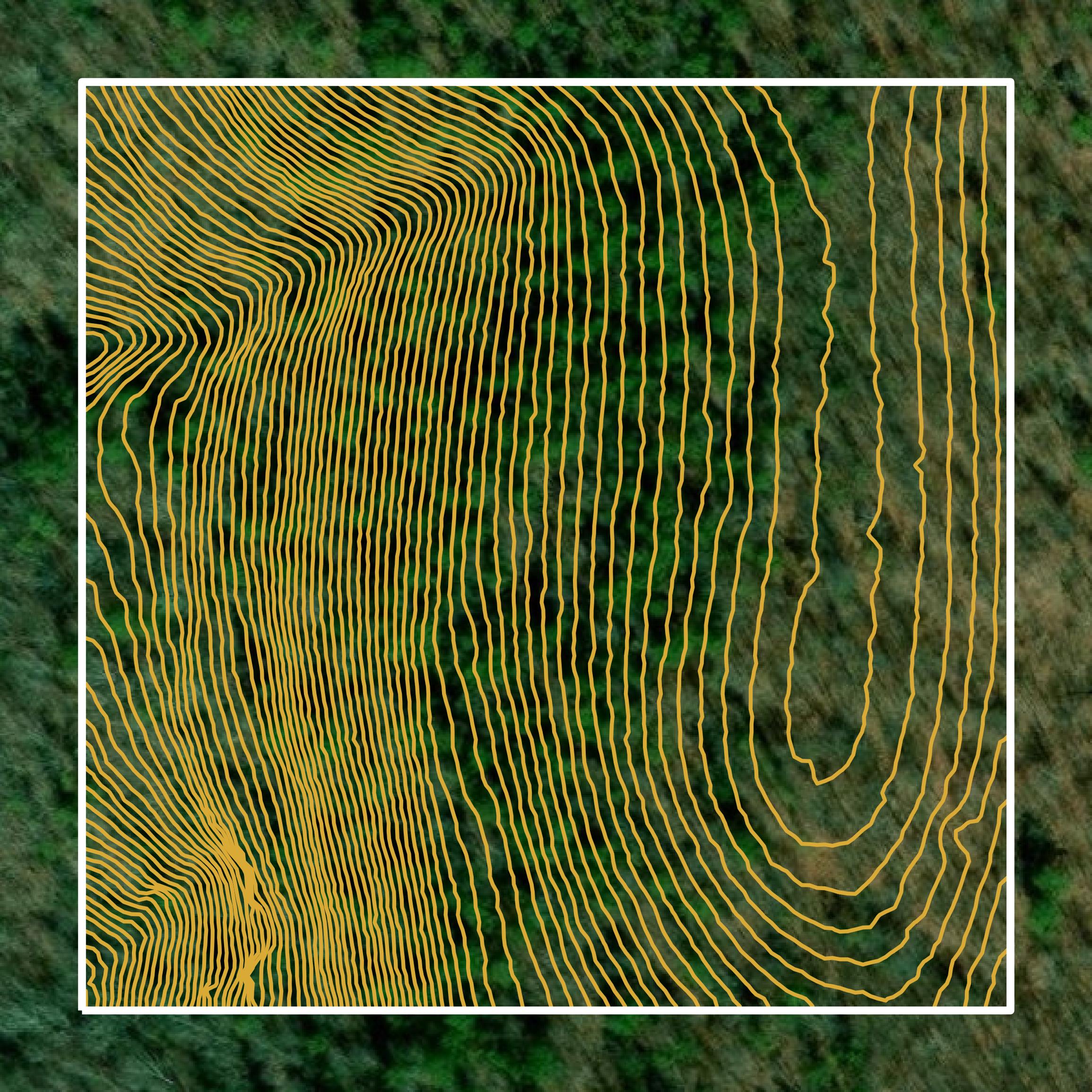 This image shows a contour map in Searcy County created using GIS data in Equator.