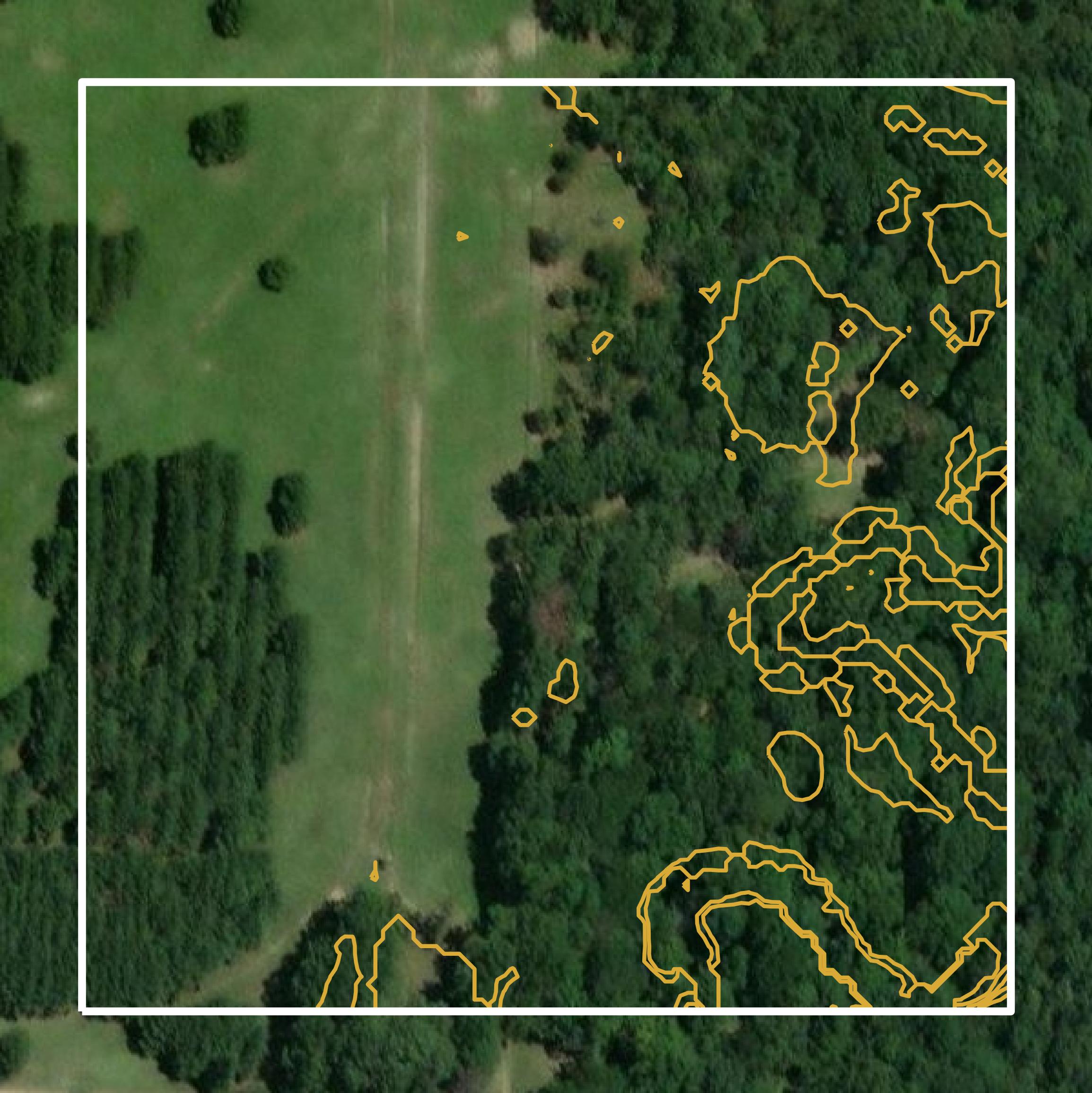 This image shows a contour map in Sevier County created using GIS data in Equator.