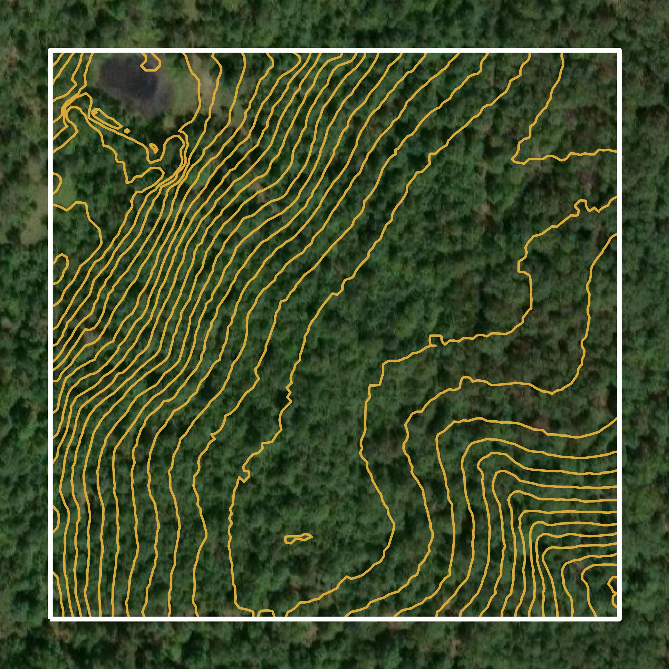 This image shows a contour map in Sharp County created using GIS data in Equator.