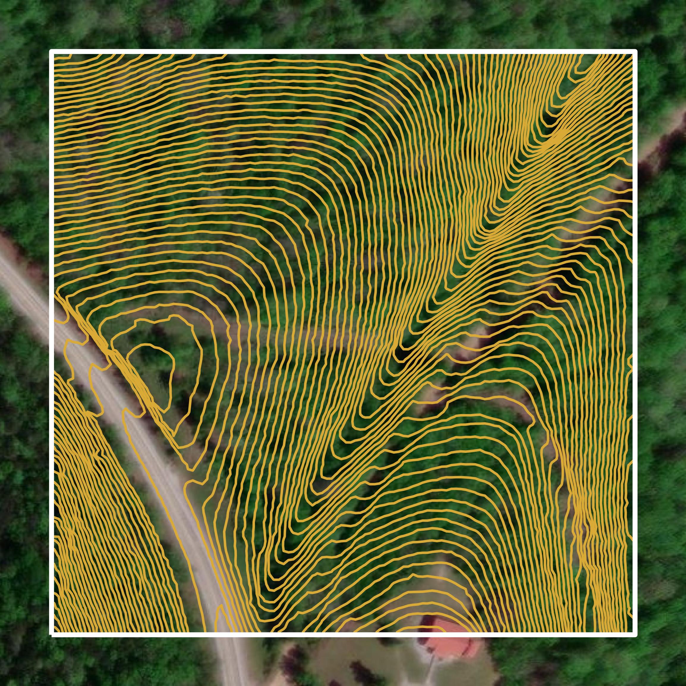 This image shows a contour map in Stone County created using GIS data in Equator.