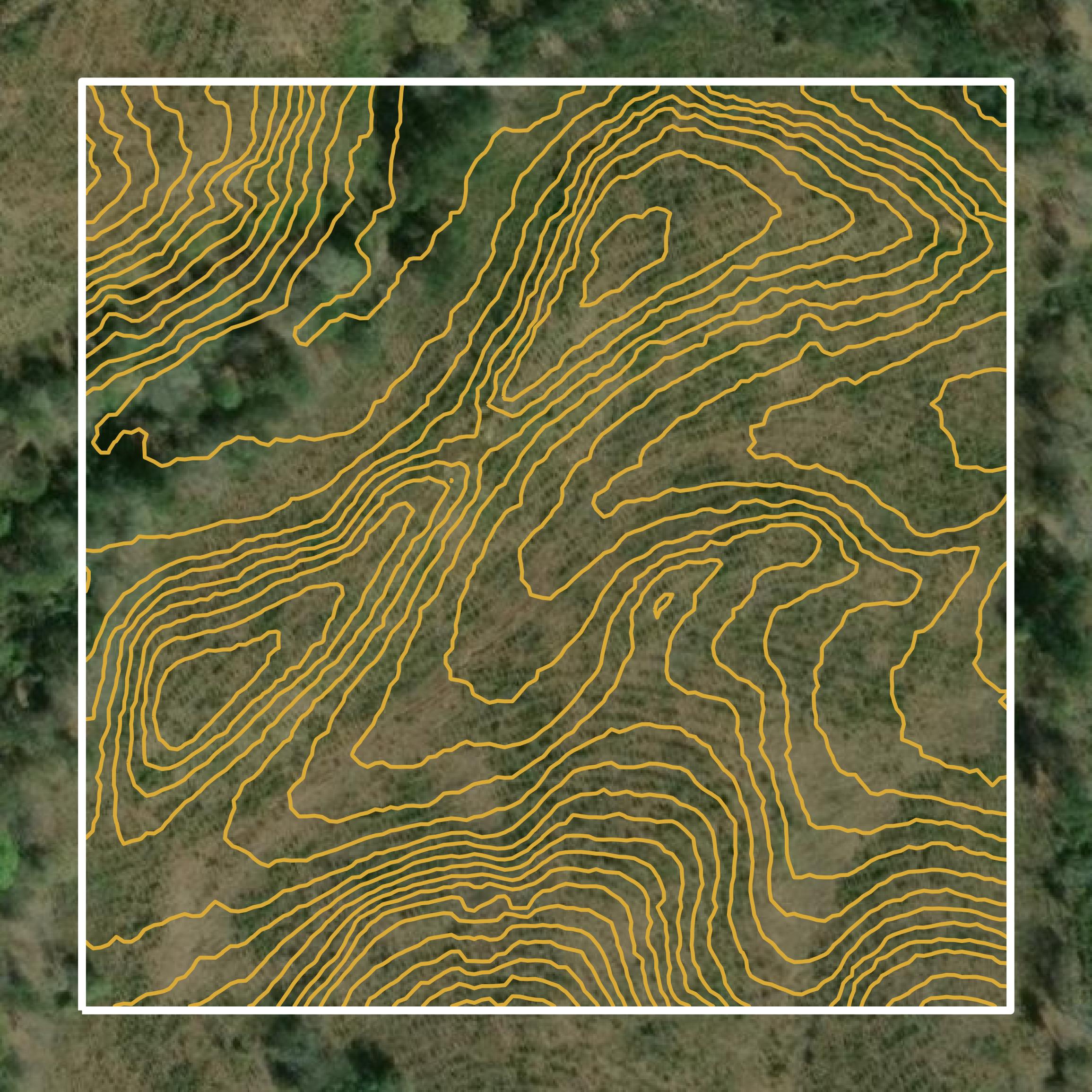 This image shows a contour map in Union County created using GIS data in Equator.