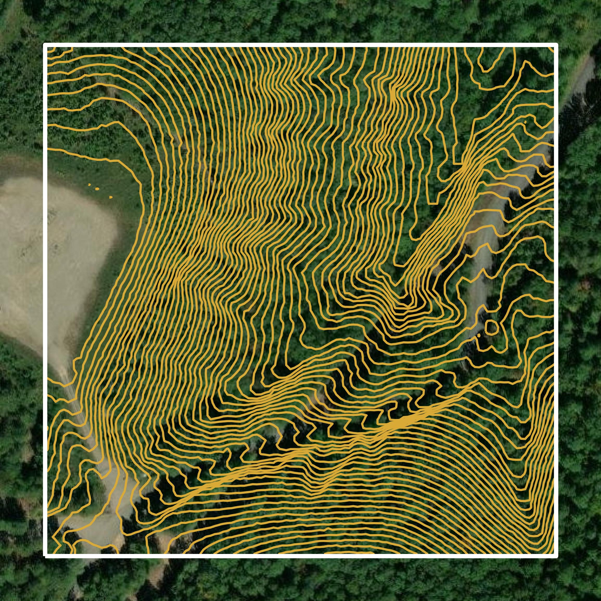 This image shows a contour map in Van Buren County created using GIS data in Equator.