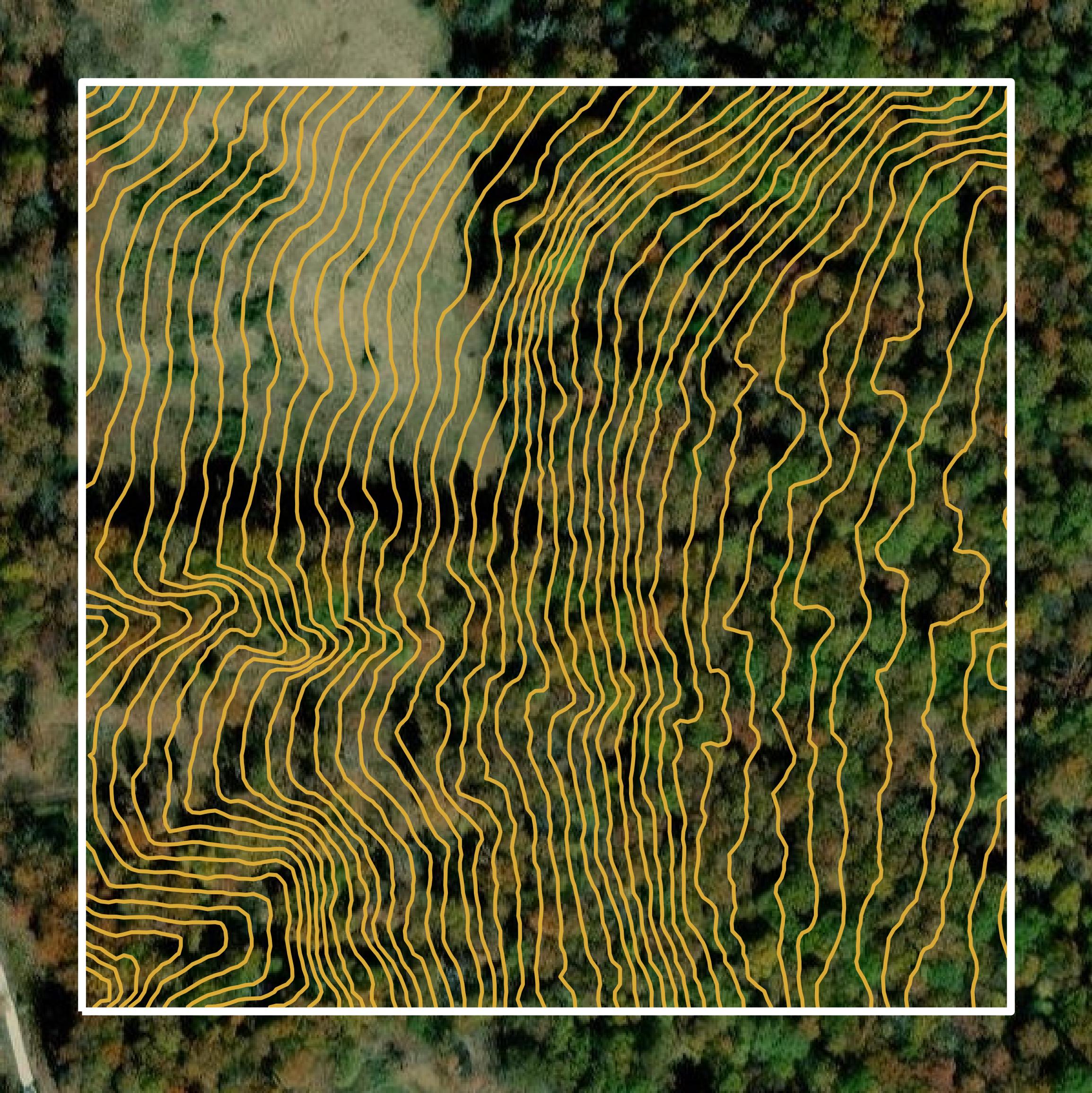 This image shows a contour map in Washington County created using GIS data in Equator.
