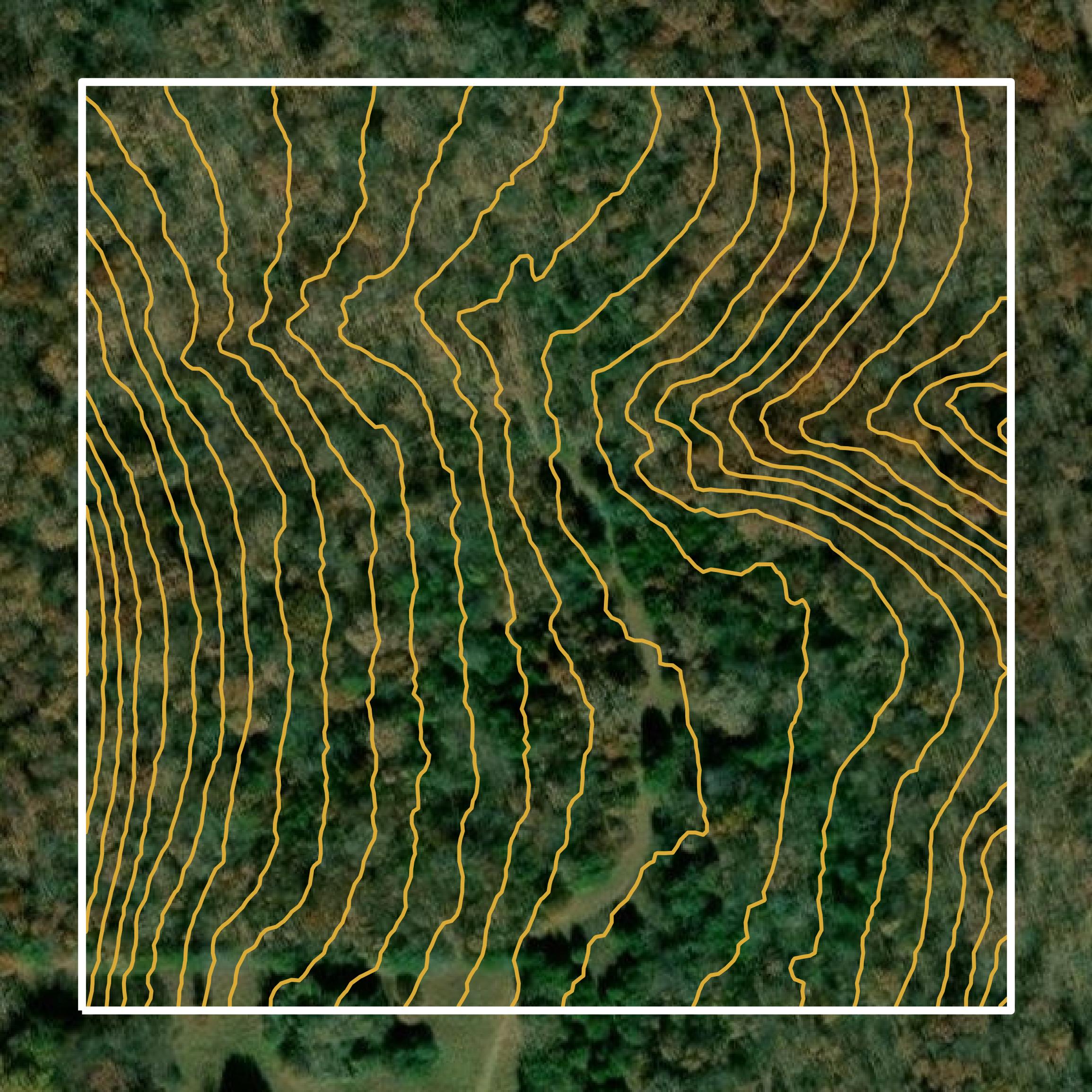 This image shows a contour map in Washington County created using GIS data in Equator.