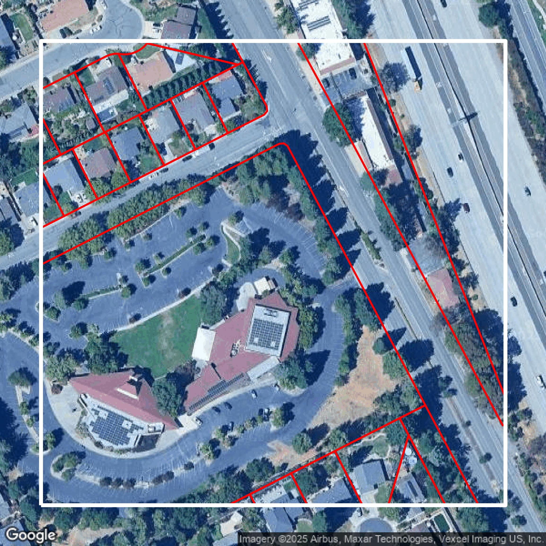 This image shows parcel data in Contra Costa County created using GIS data in Equator.