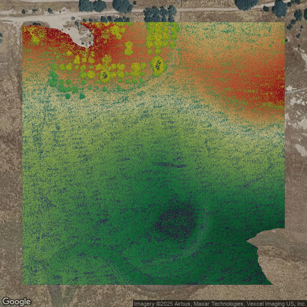 This image shows a LiDAR point cloud in Contra Costa County created using GIS data in Equator.
