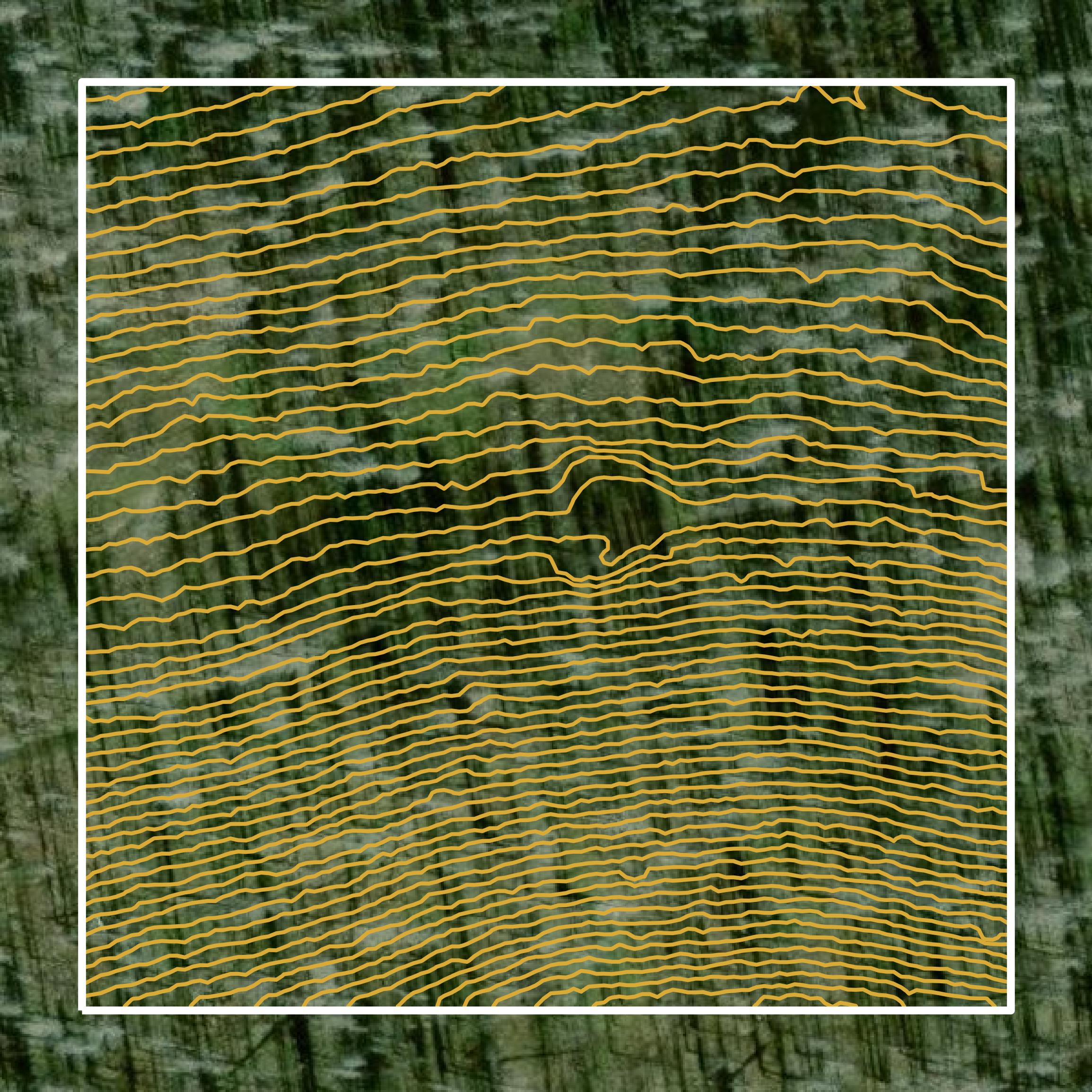 This image shows a contour map in El Dorado County created using GIS data in Equator.