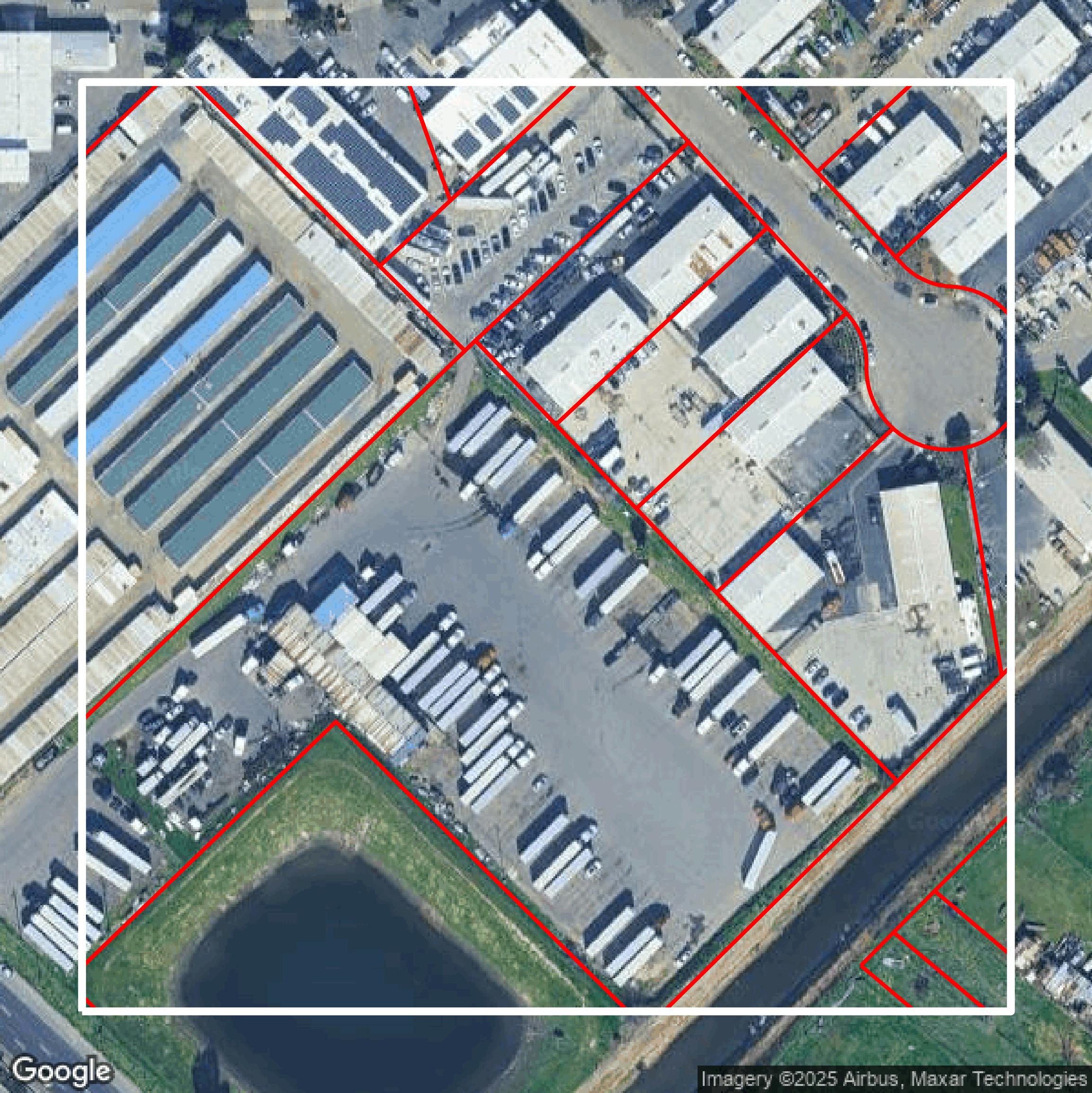 This image shows parcel data in Fresno County created using GIS data in Equator.