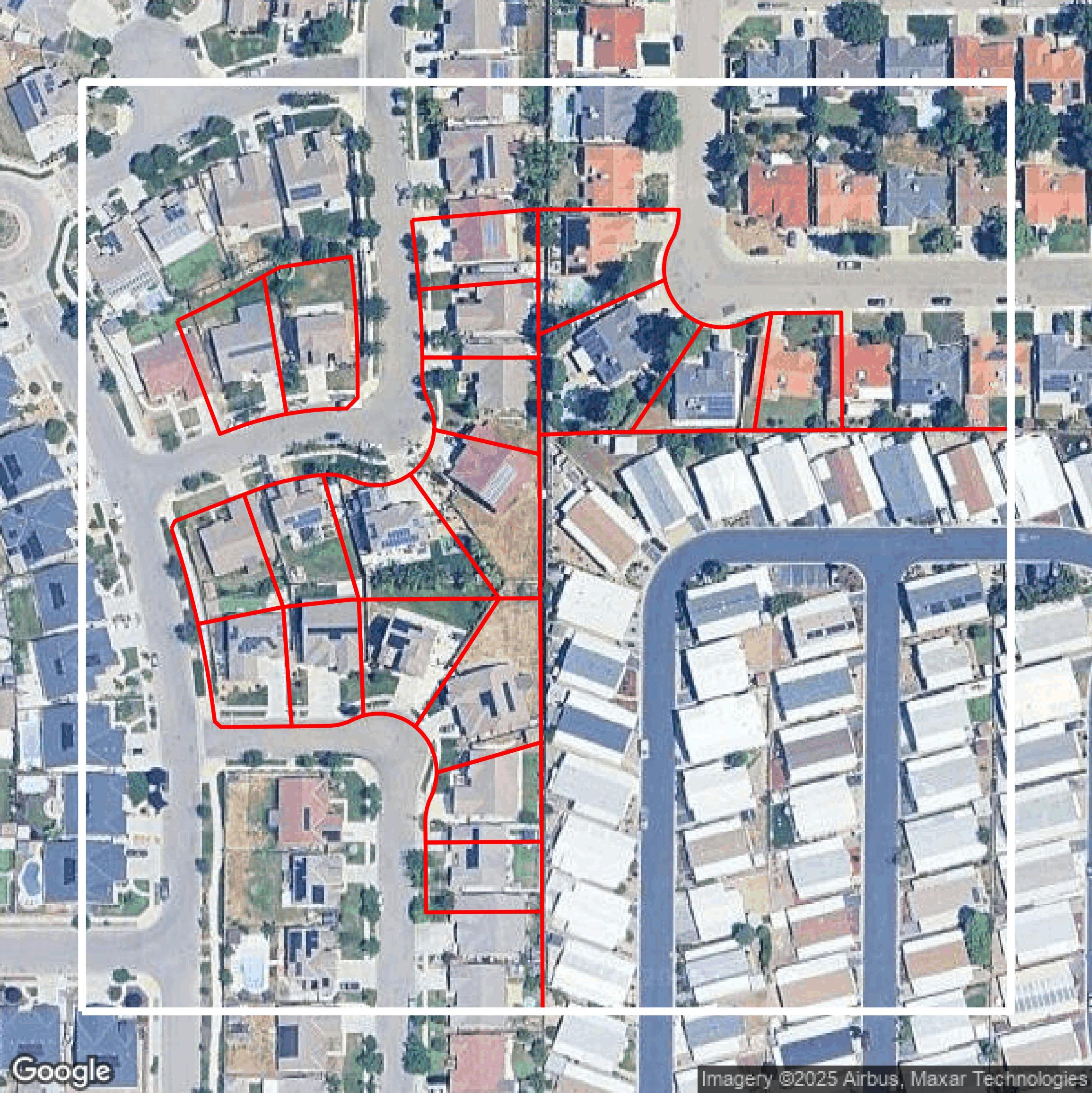 This image shows parcel data in Fresno County created using GIS data in Equator.