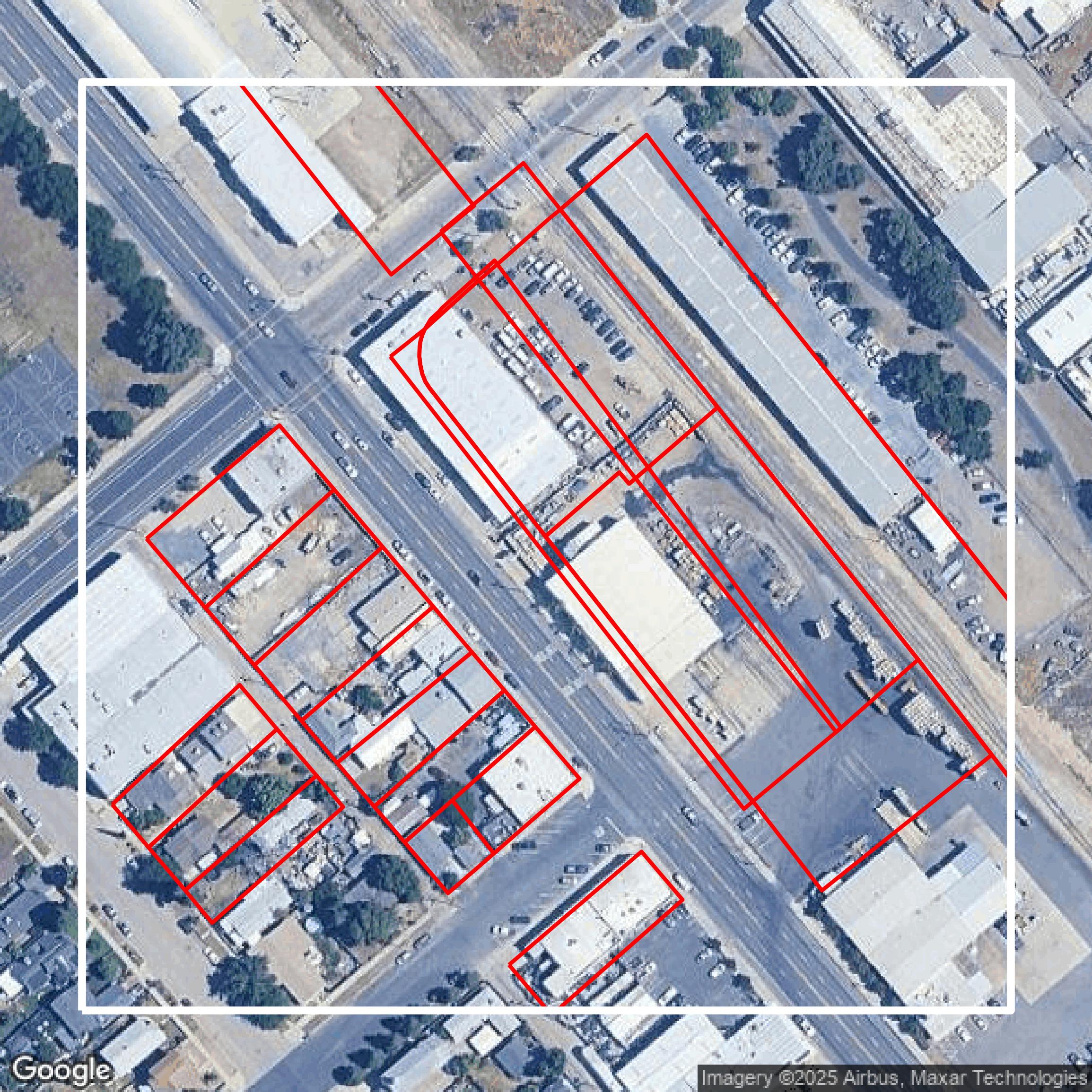 This image shows parcel data in Fresno County created using GIS data in Equator.