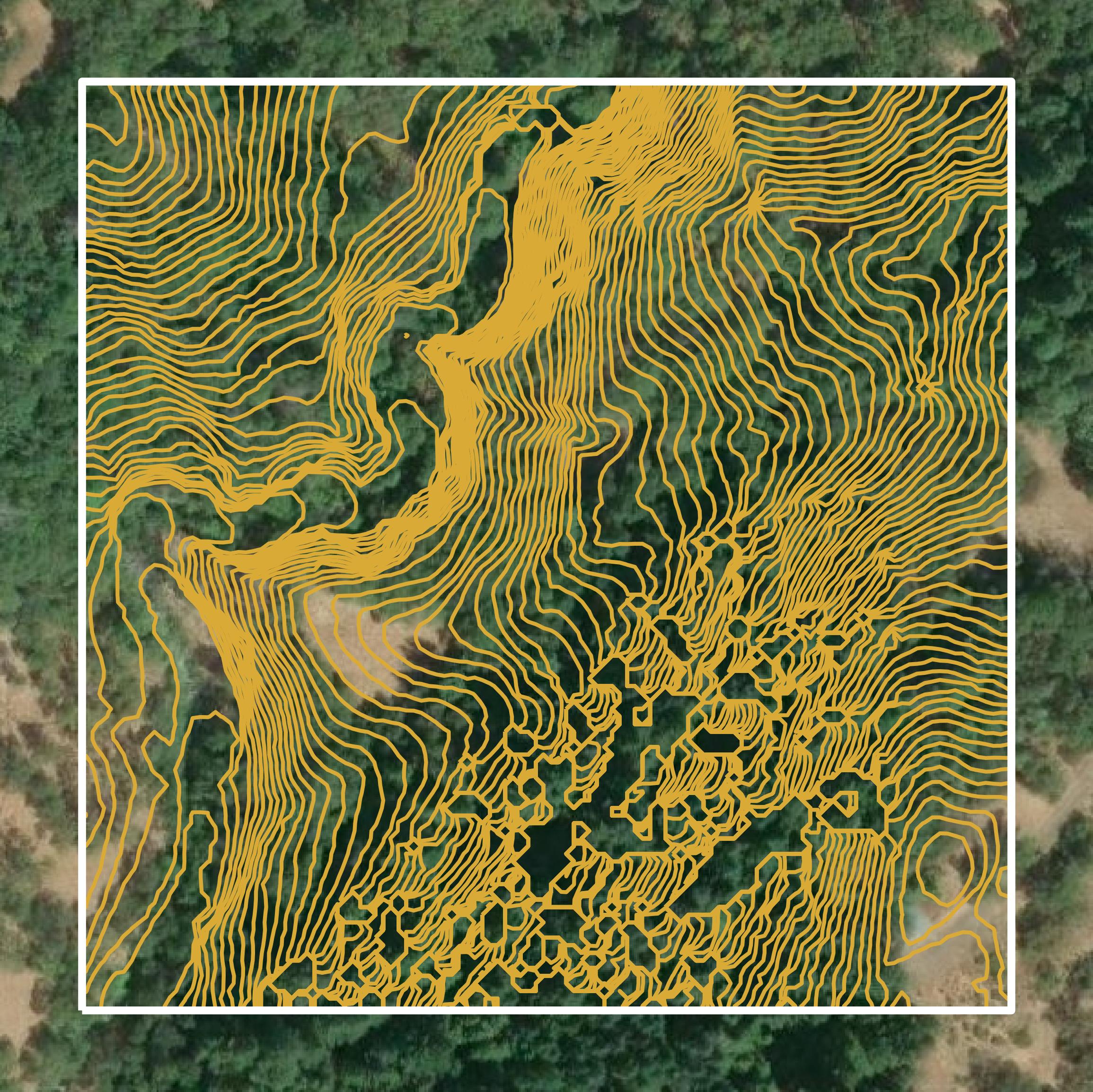 This image shows a contour map in Humboldt County created using GIS data in Equator.