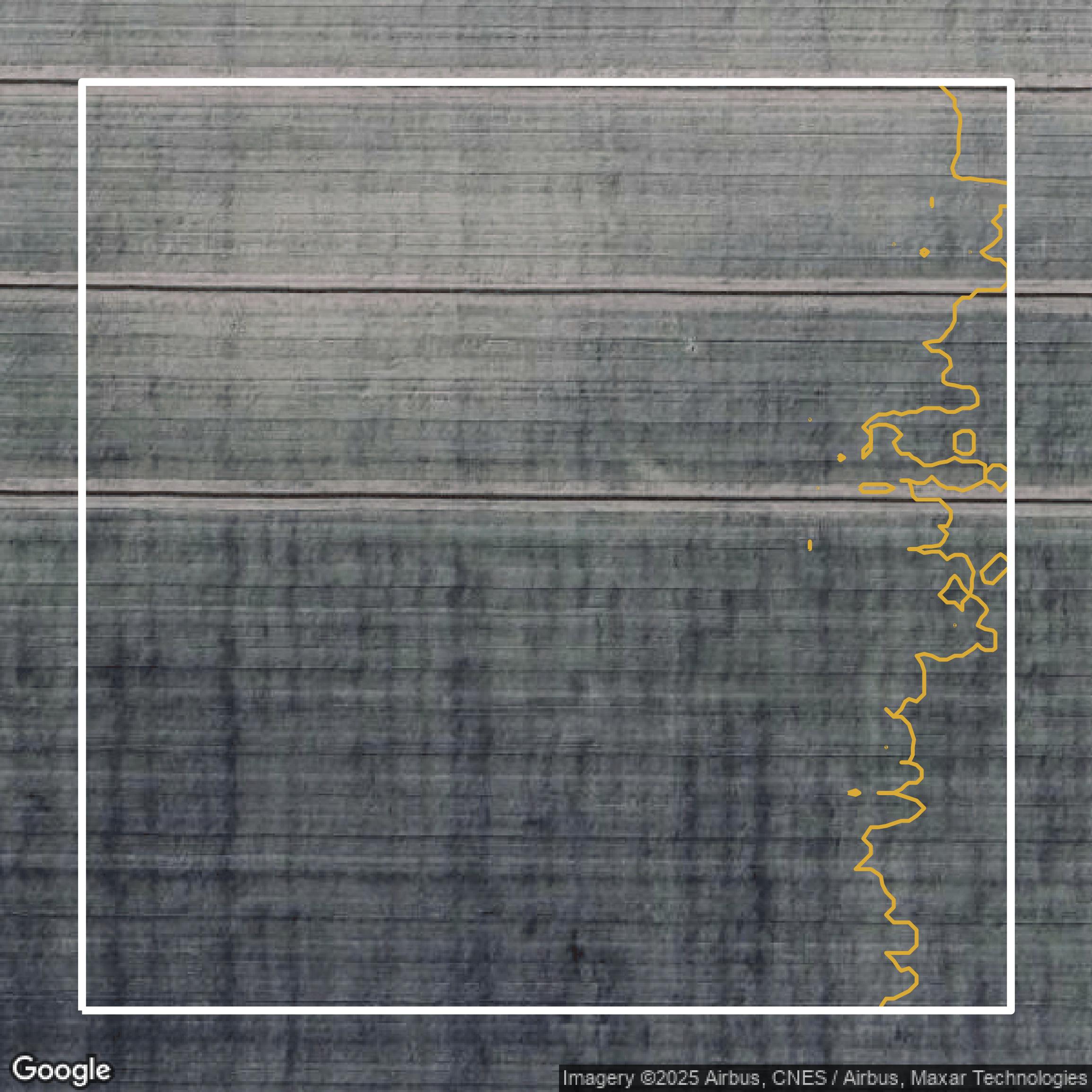 This image shows a contour map in Kern County created using GIS data in Equator.