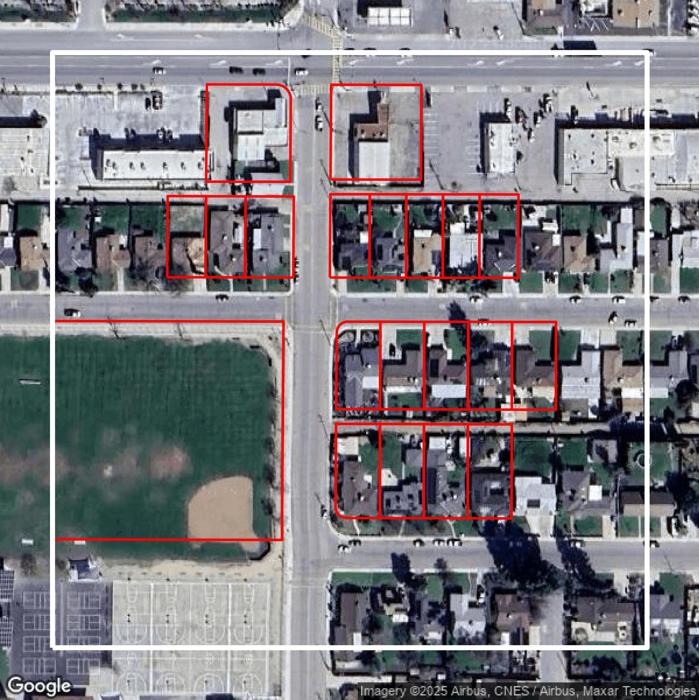 This image shows parcel data in Kern County created using GIS data in Equator.