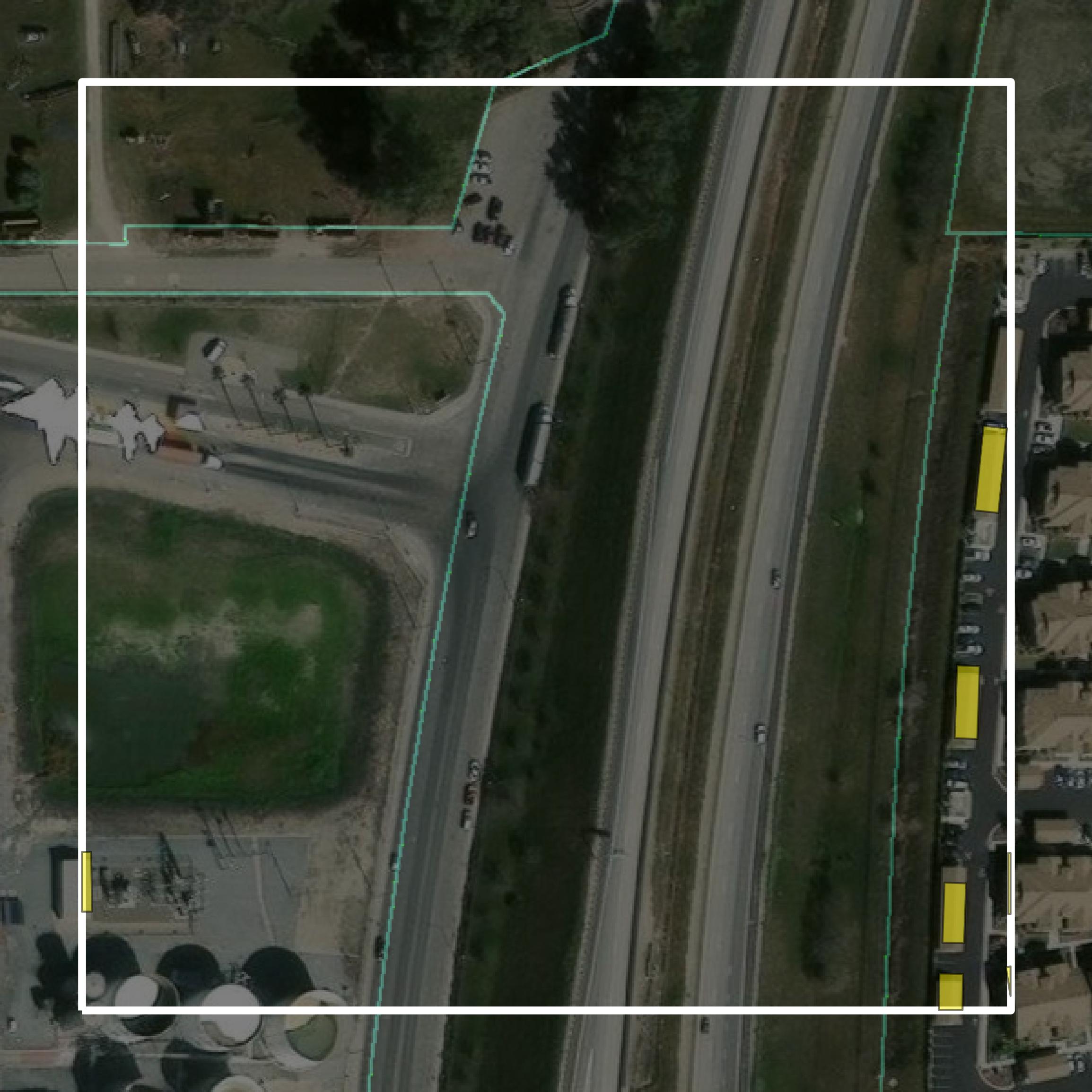 This image shows parcel and building data in Kings County created using GIS data in Equator.