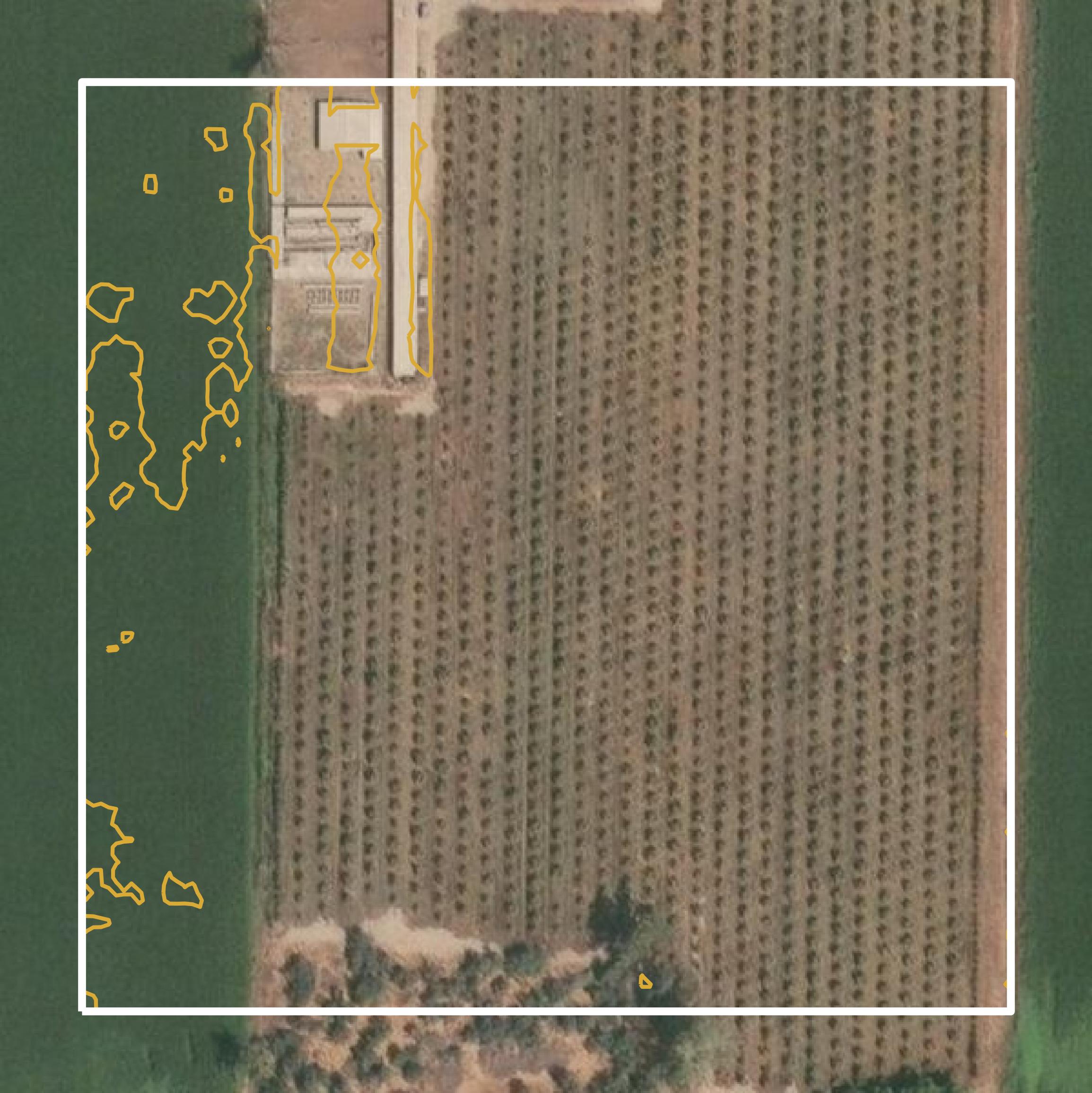 This image shows a contour map in Merced County created using GIS data in Equator.