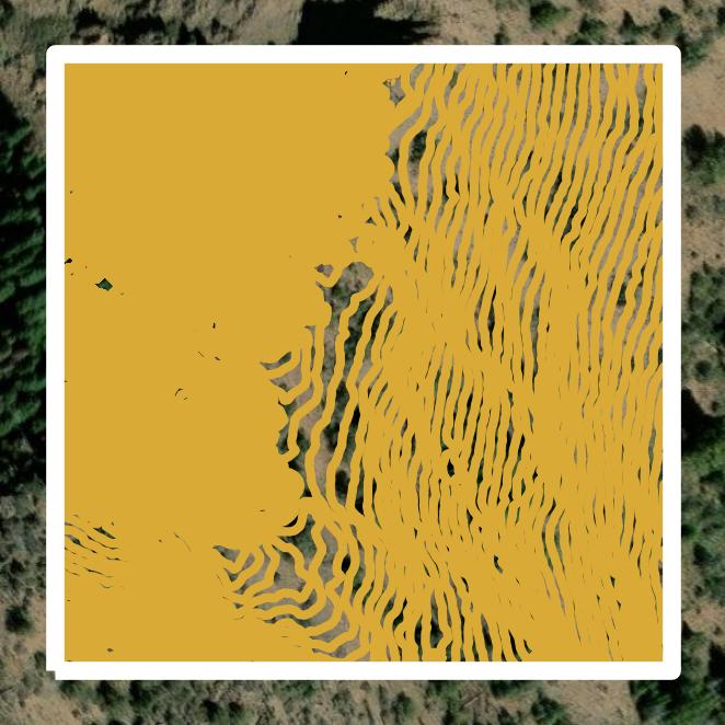 This image shows a contour map in Modoc County created using GIS data in Equator.