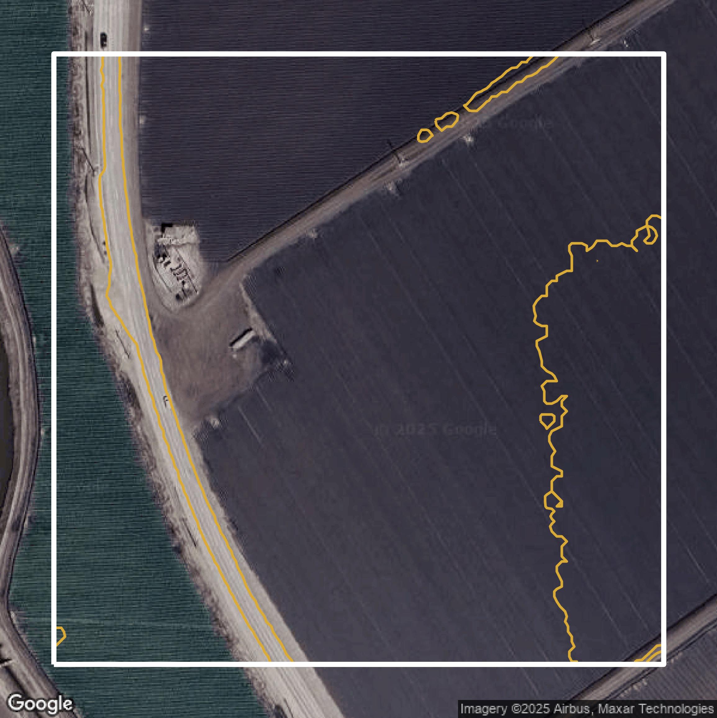 This image shows a contour map in Monterey County created using GIS data in Equator.