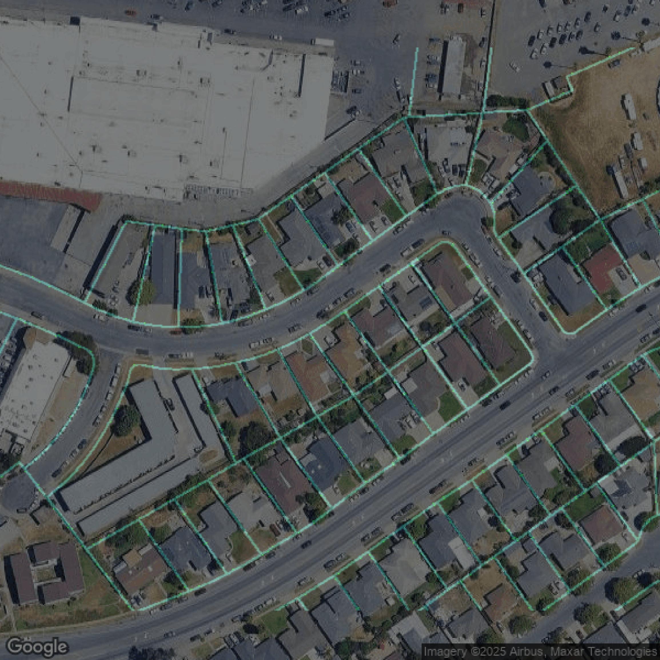 This image shows parcel data in Monterey County created using GIS data in Equator.