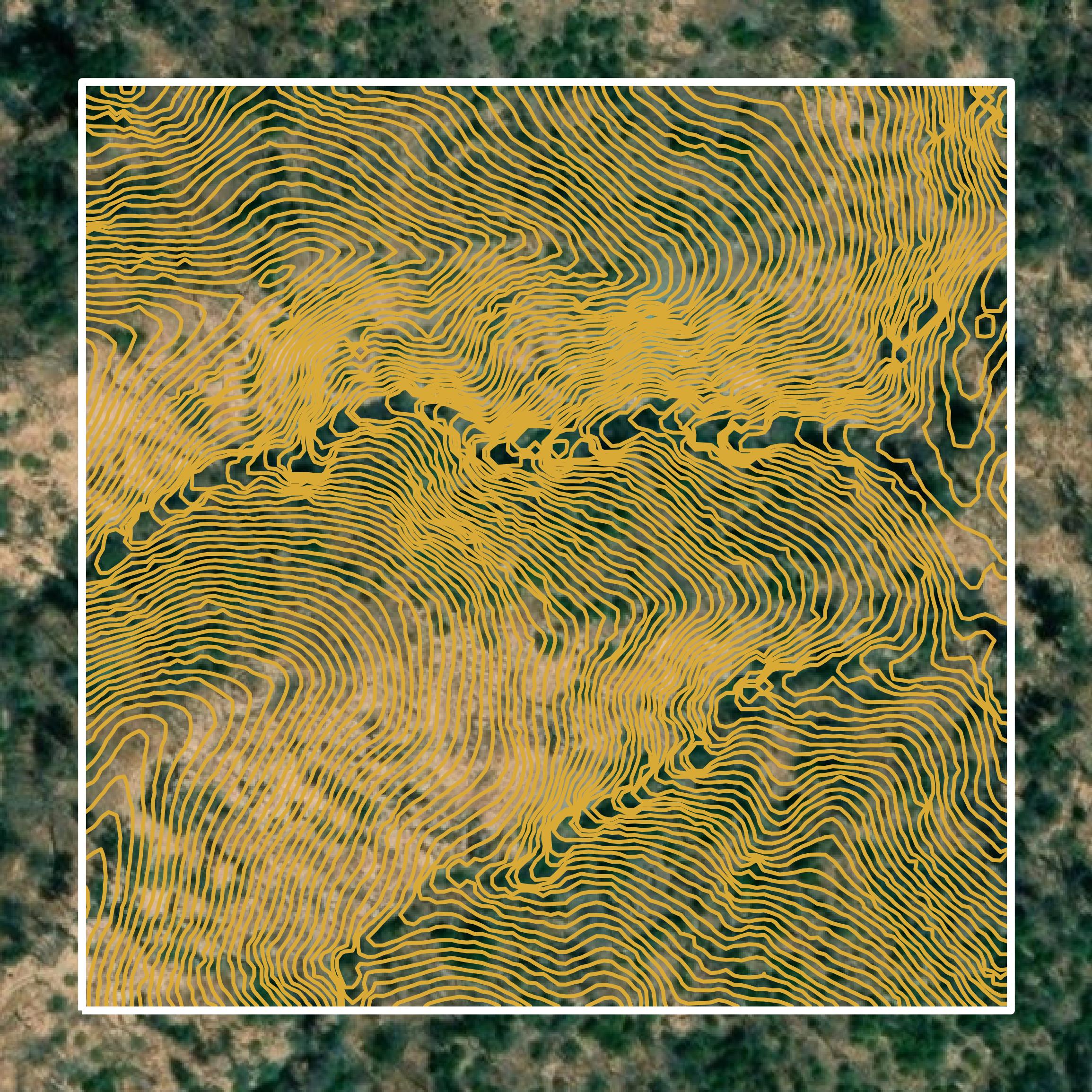 This image shows a contour map in Napa County created using GIS data in Equator.