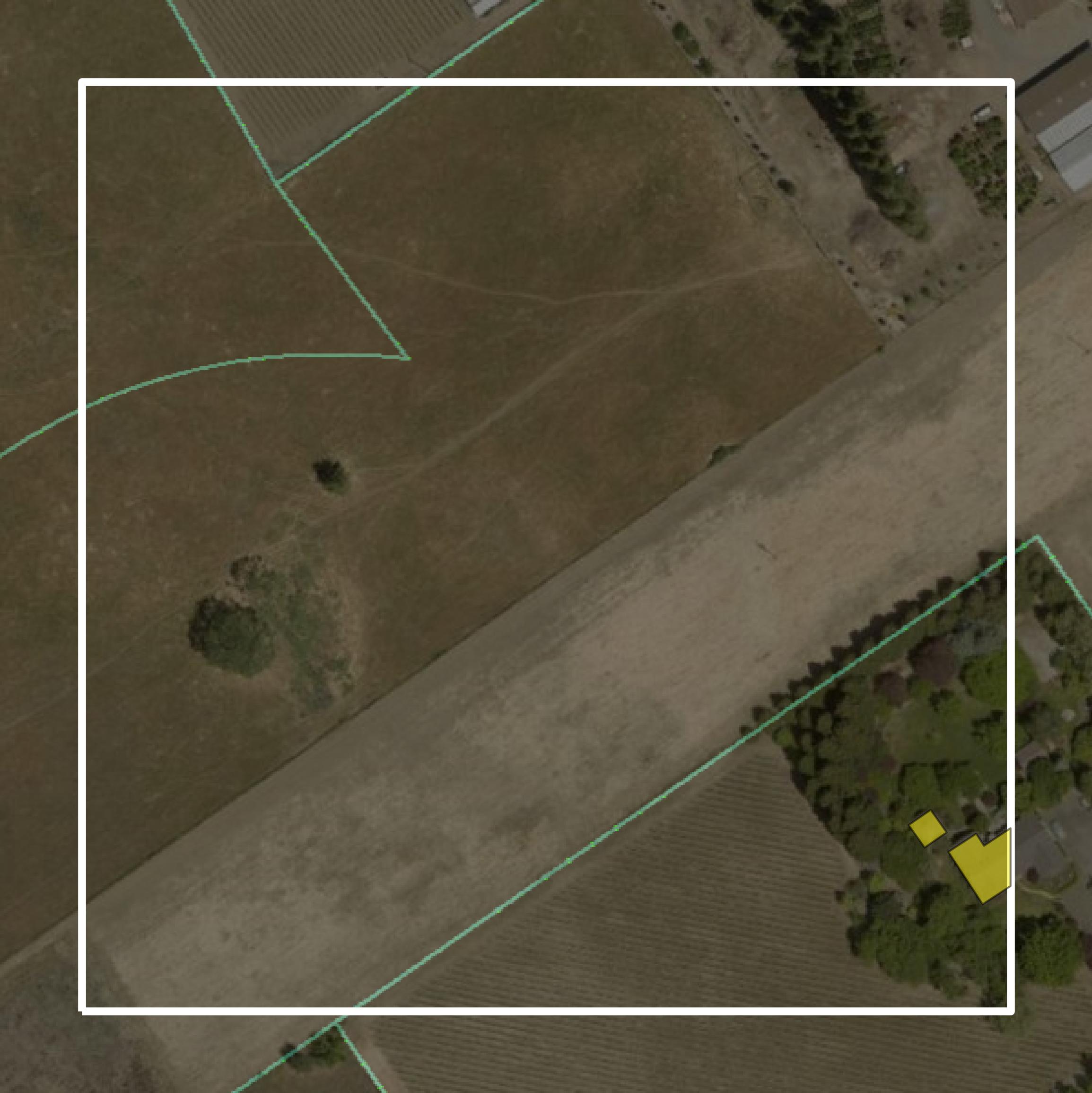 This image shows parcel and building data in Napa County created using GIS data in Equator.