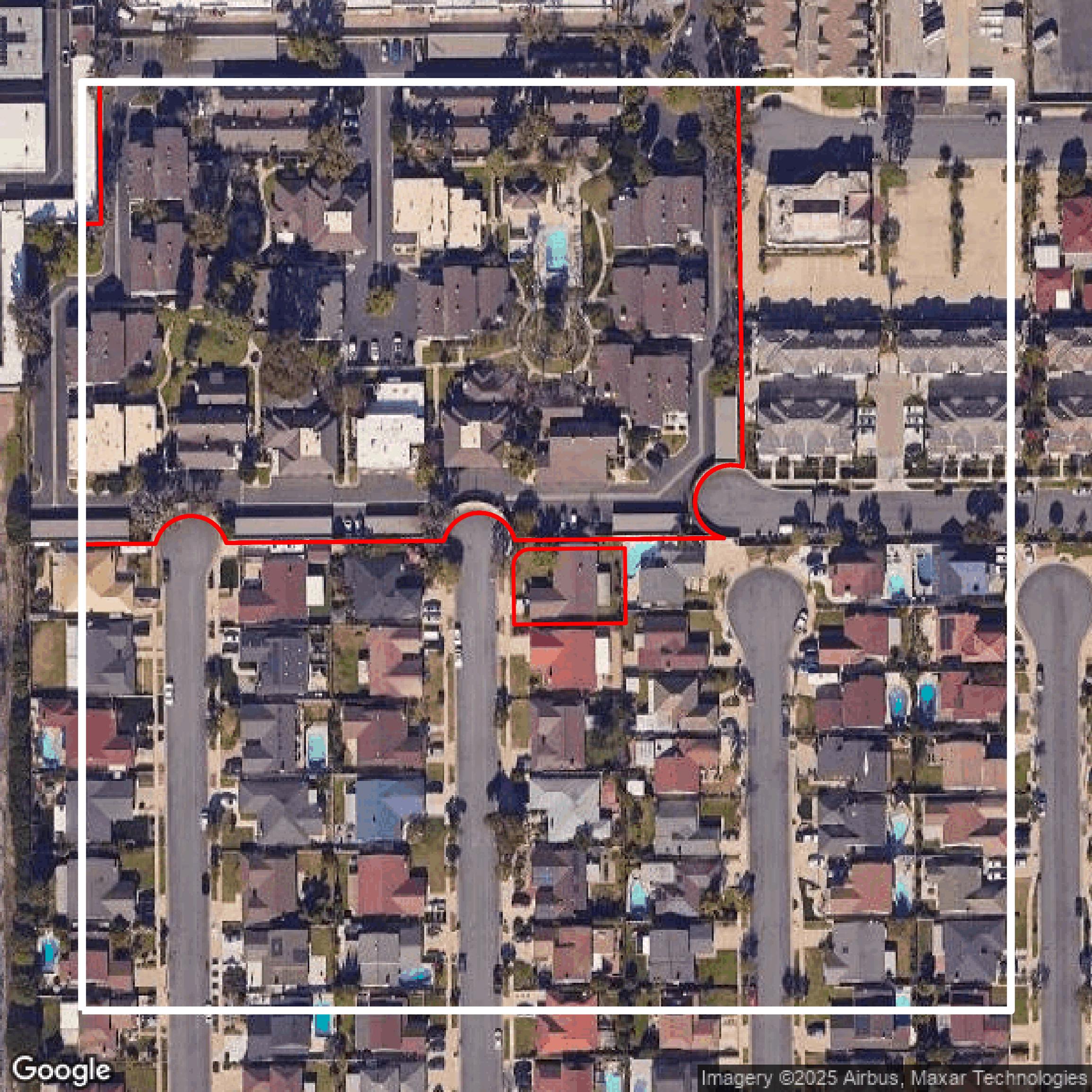 This image shows parcel data in Orange County created using GIS data in Equator.