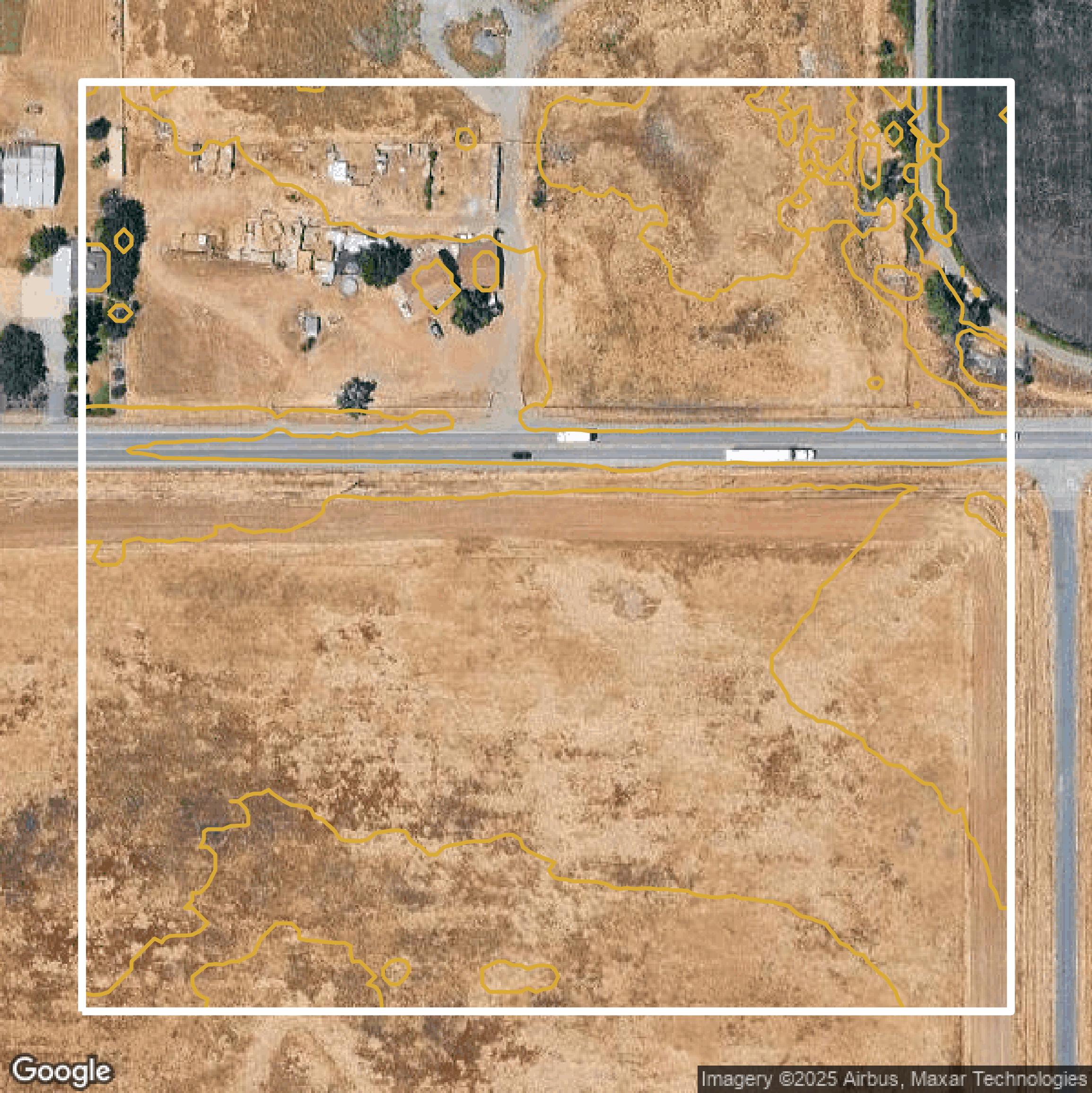 This image shows a contour map in Placer County created using GIS data in Equator.