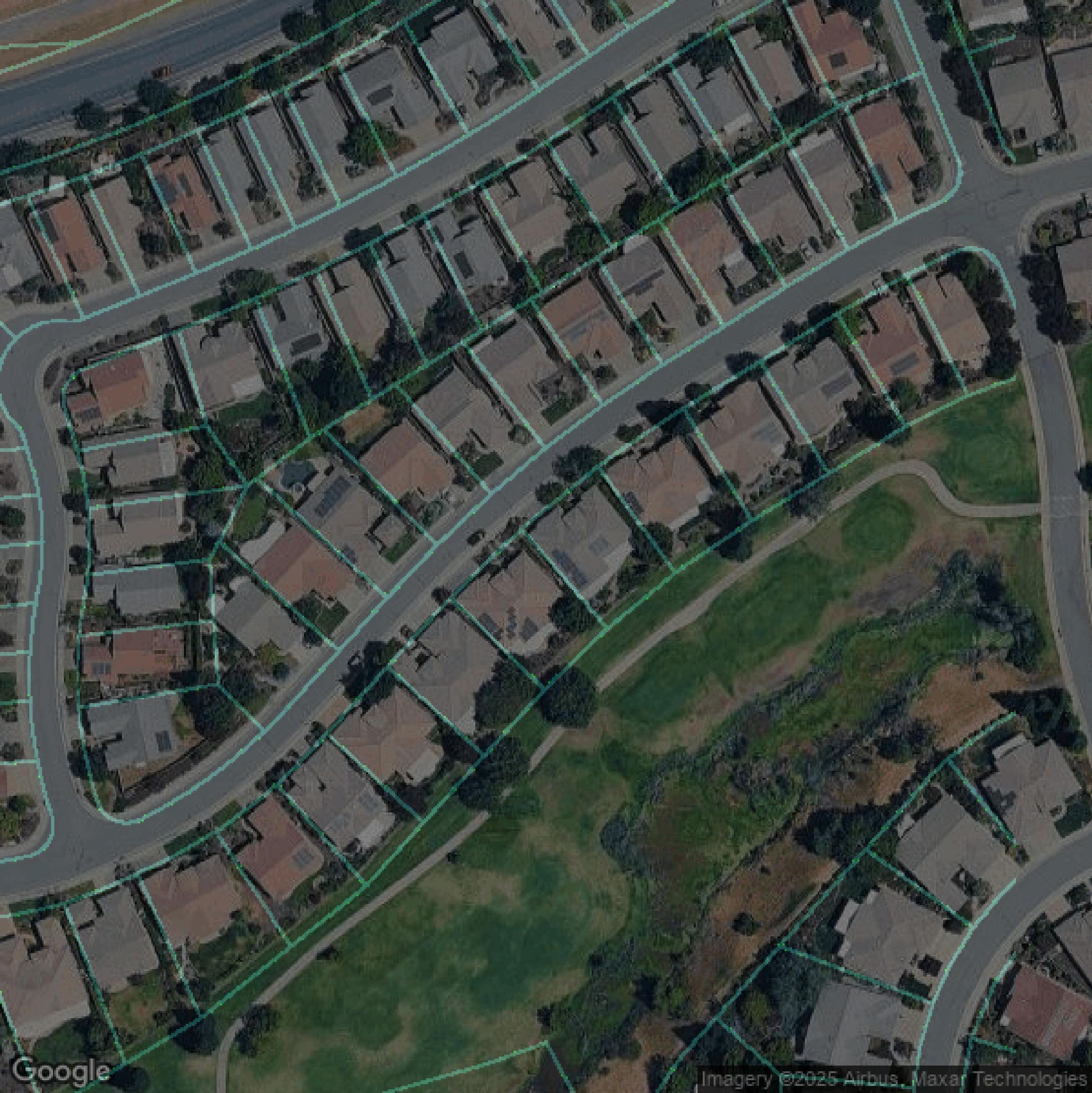This image shows parcel data in Placer County created using GIS data in Equator.