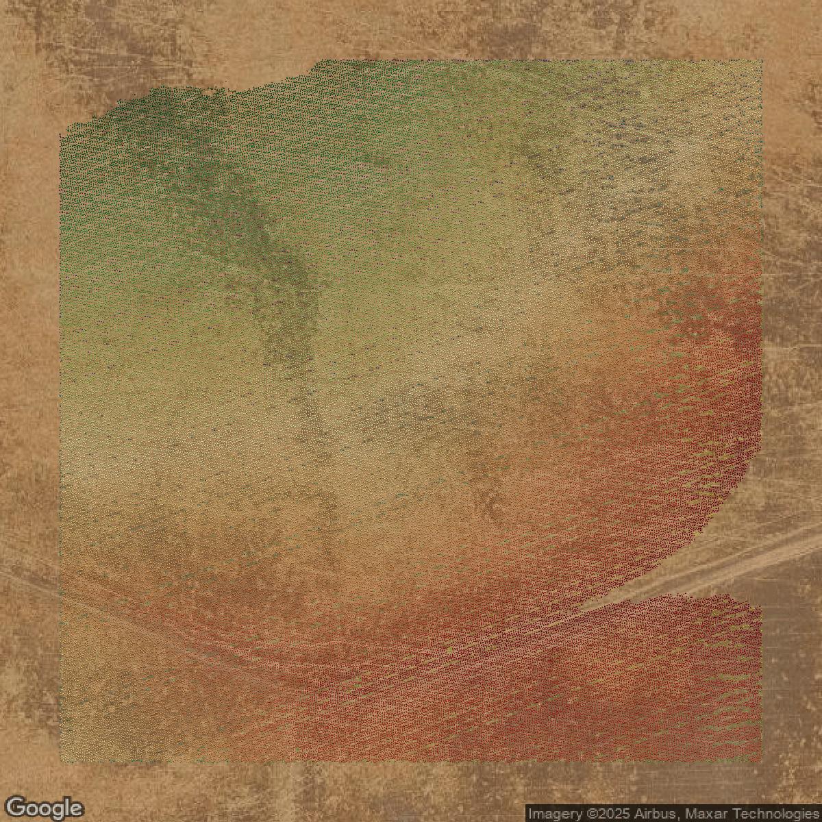 This image shows a LiDAR point cloud in Placer County created using GIS data in Equator.