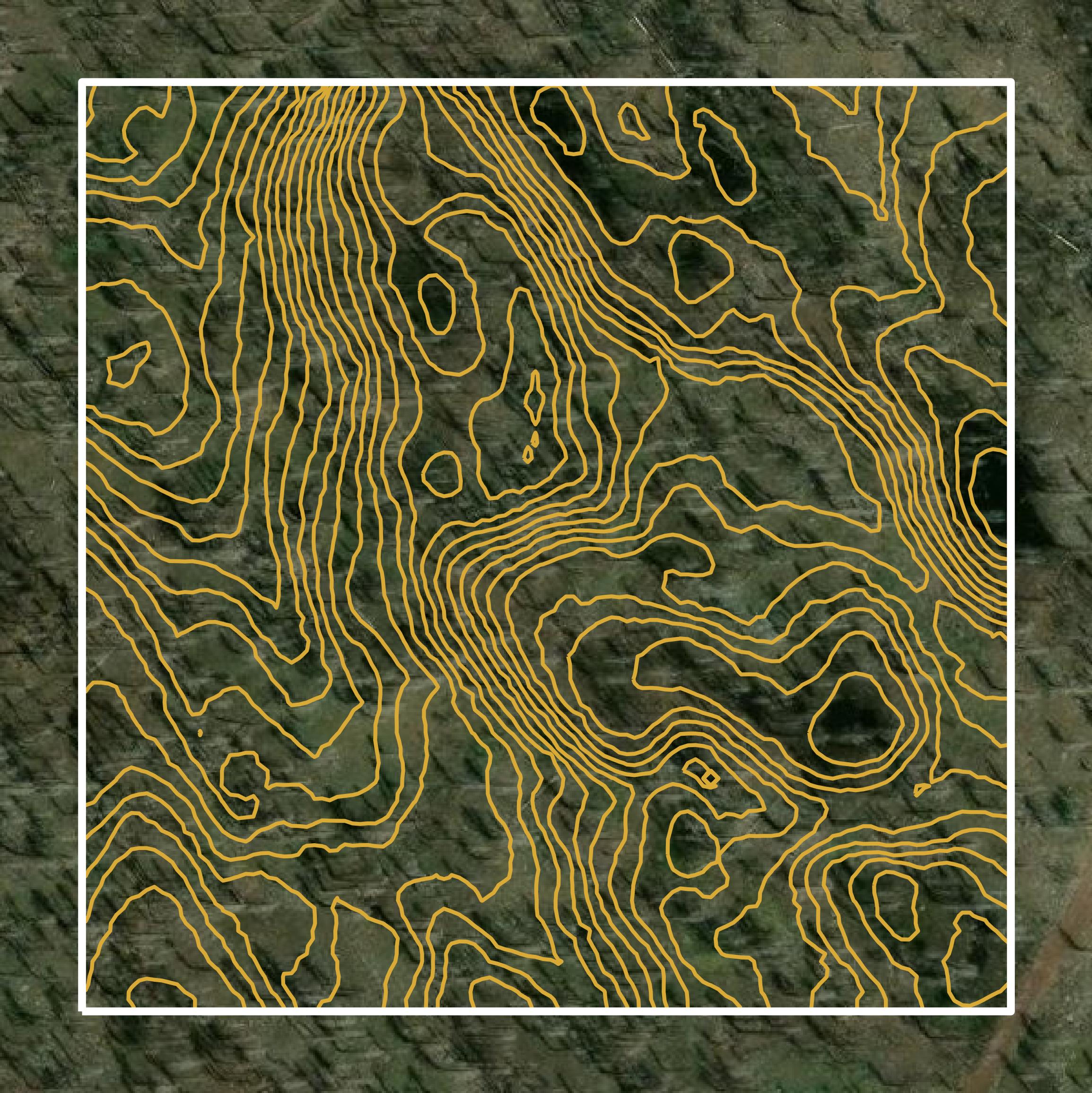 This image shows a contour map in Plumas County created using GIS data in Equator.