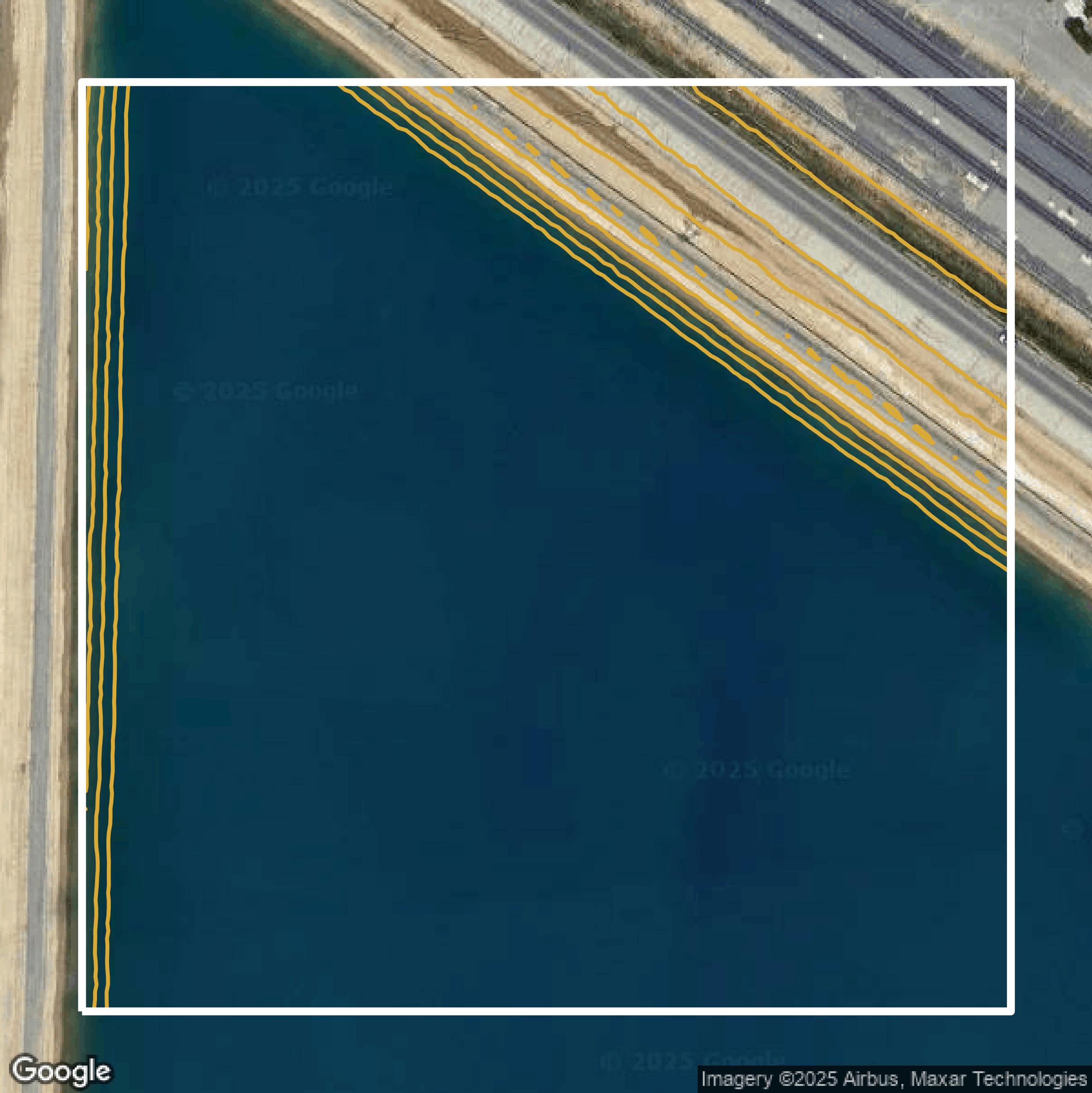 This image shows a contour map in Riverside County created using GIS data in Equator.