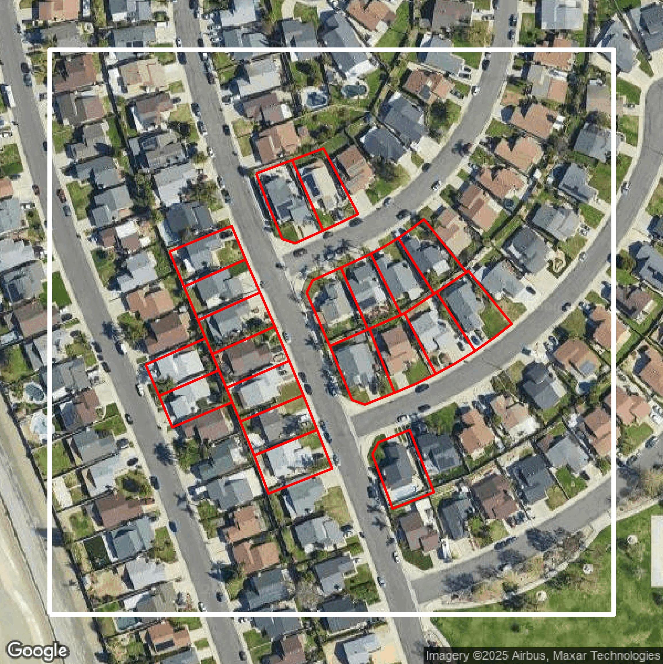 This image shows parcel data in Riverside County created using GIS data in Equator.