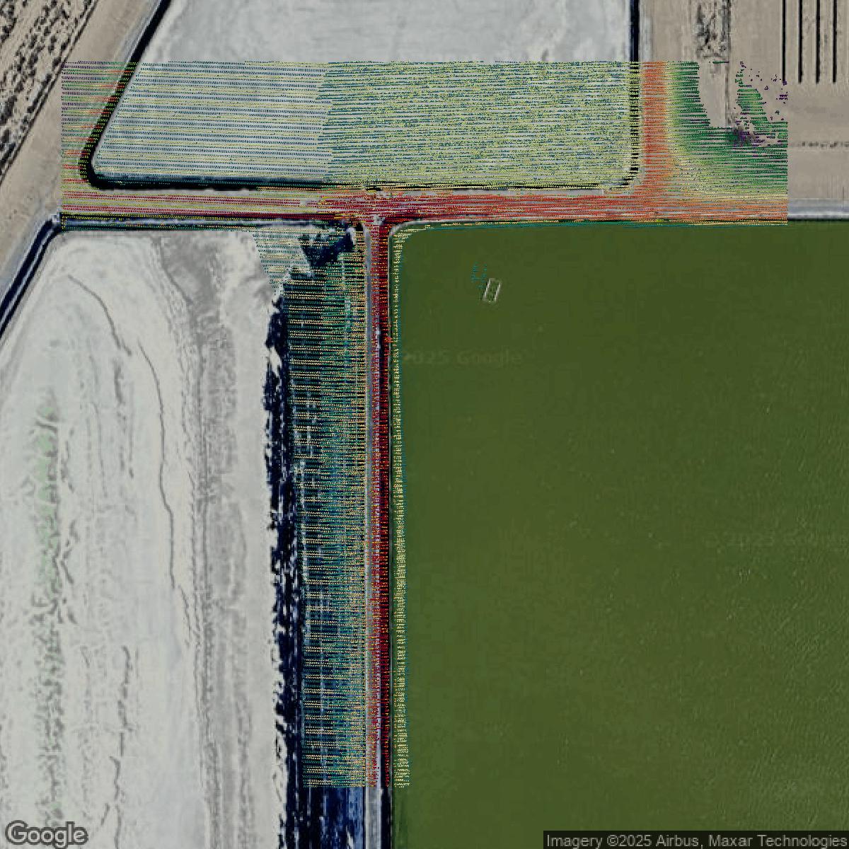 This image shows a LiDAR point cloud in San Bernardino County created using GIS data in Equator.