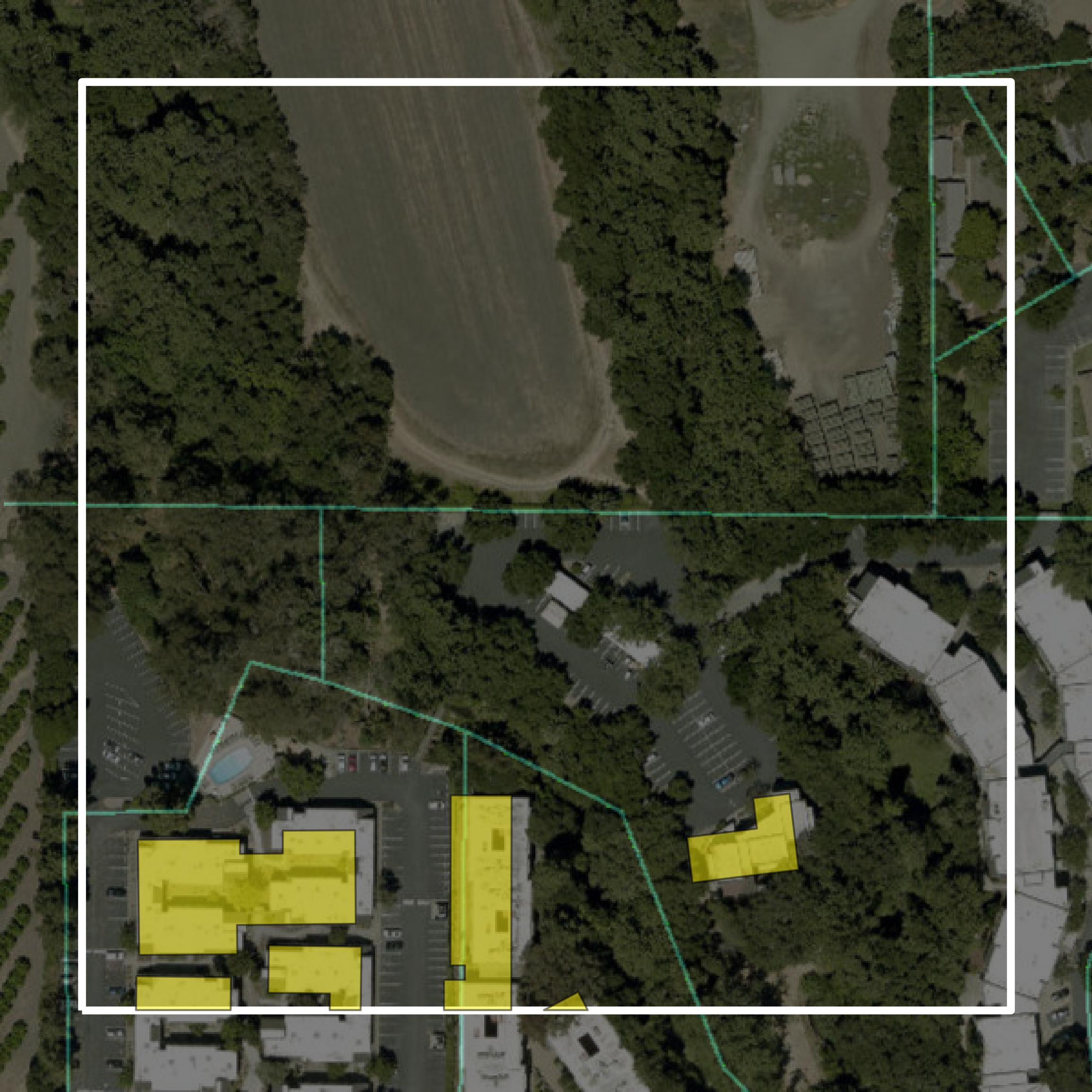 This image shows parcel and building data in San Luis Obispo County created using GIS data in Equator.