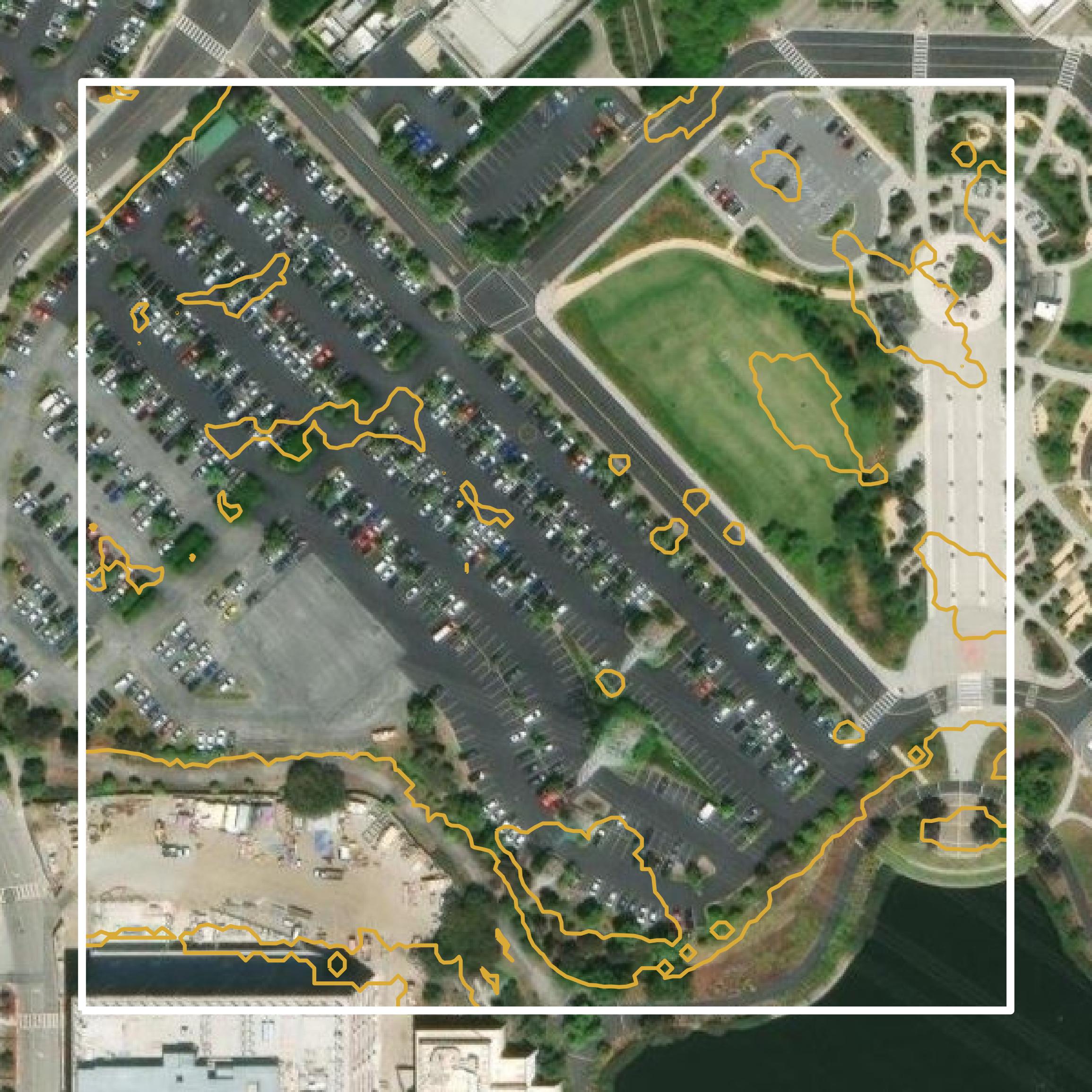 This image shows a contour map in San Mateo County created using GIS data in Equator.
