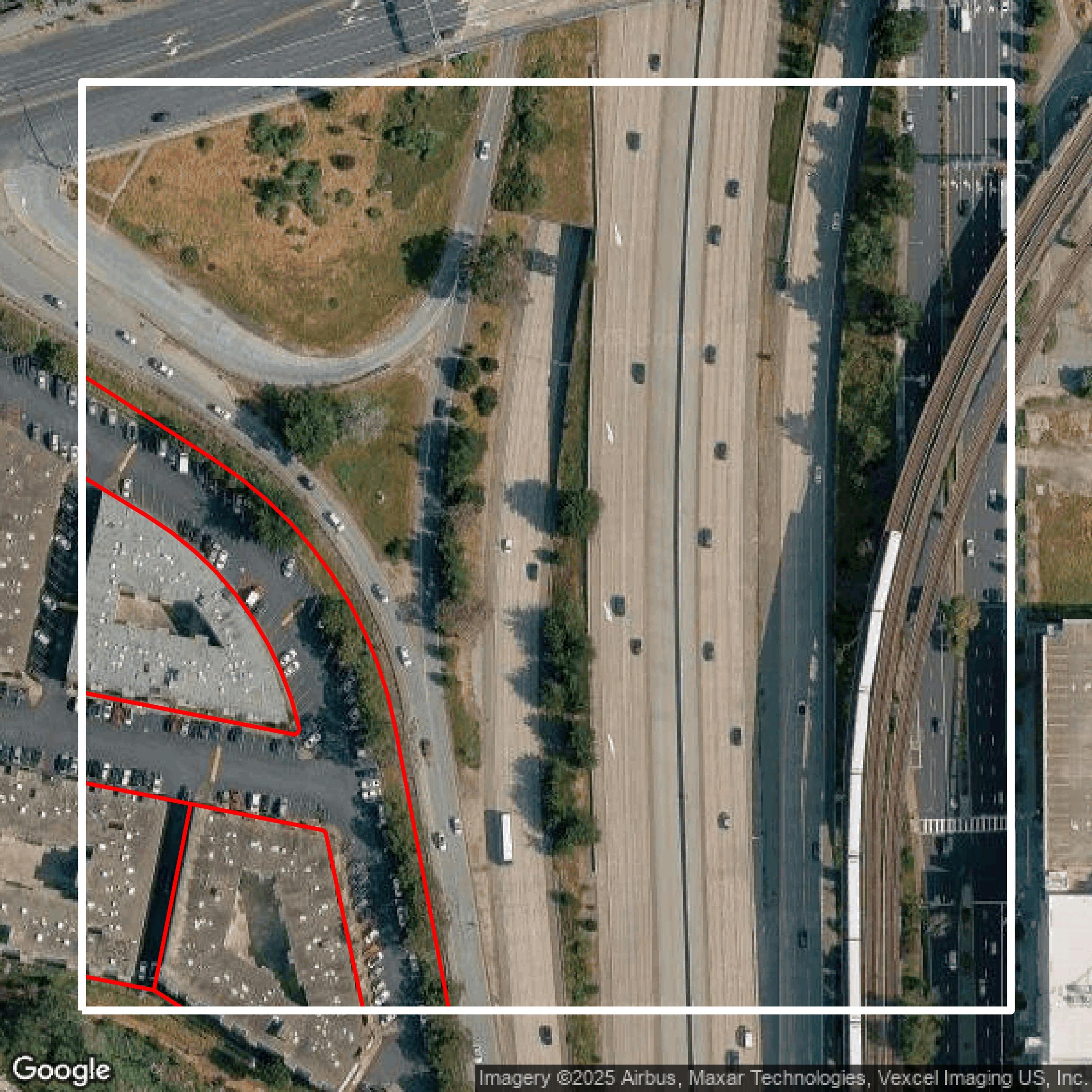 This image shows parcel data in San Mateo County created using GIS data in Equator.