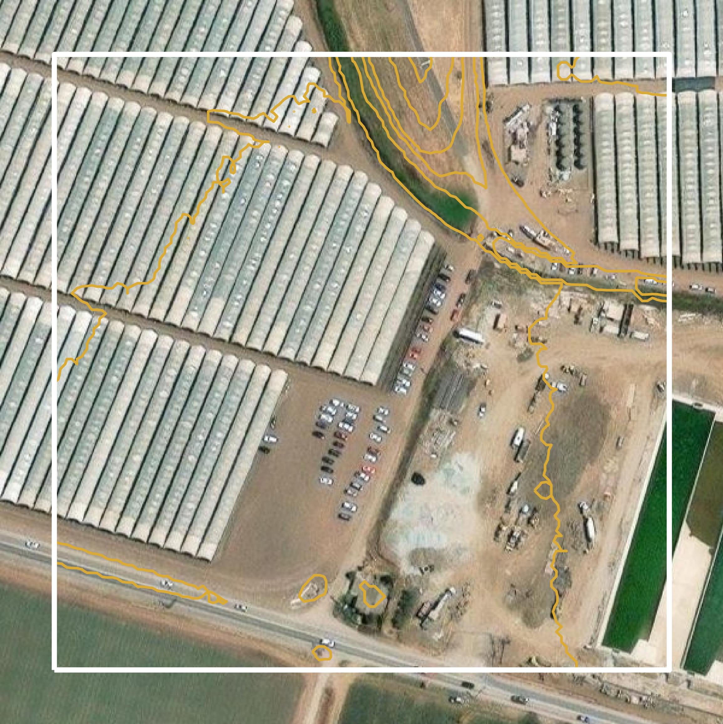 This image shows a contour map in Santa Cruz County created using GIS data in Equator.