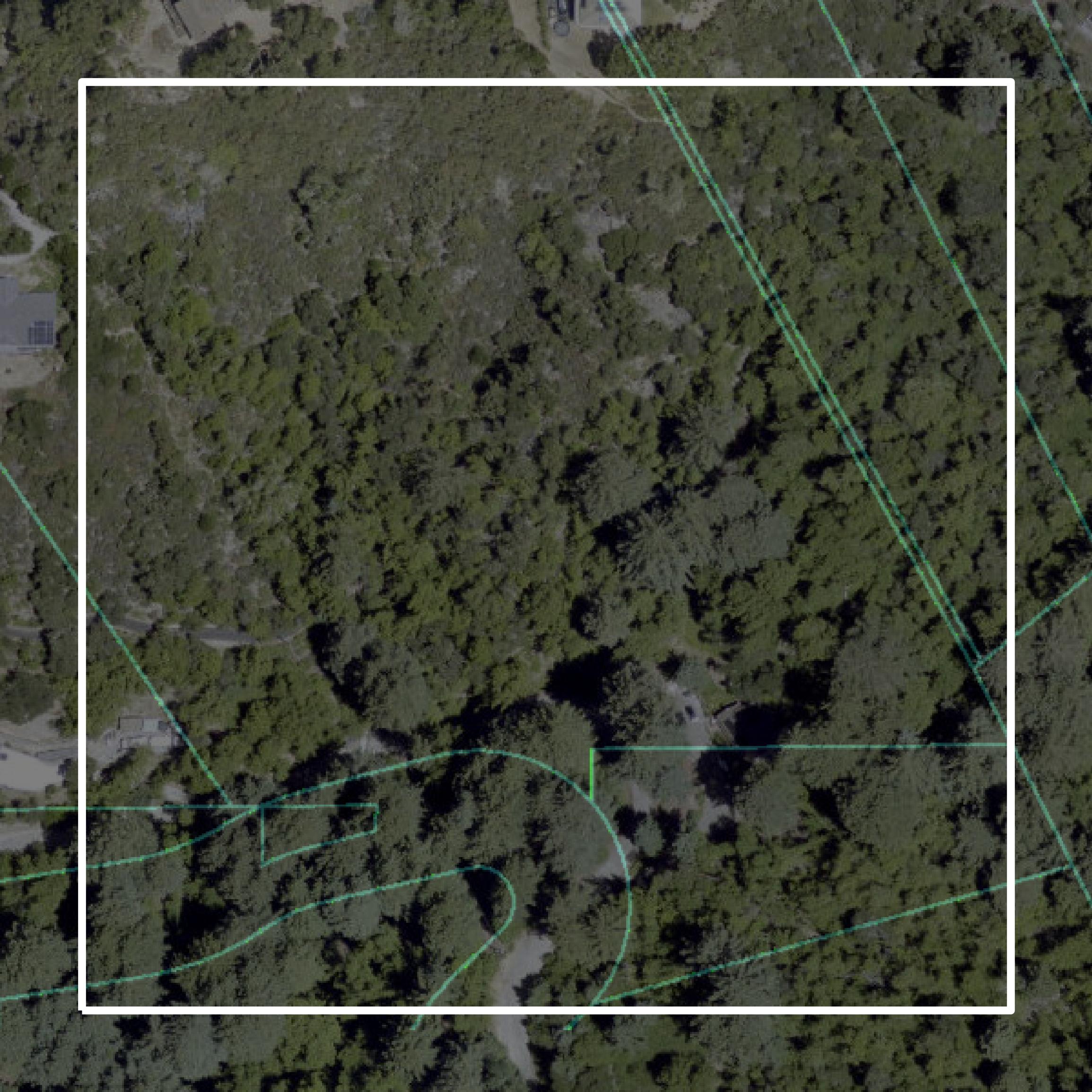 This image shows parcel and building data in Santa Cruz County created using GIS data in Equator.