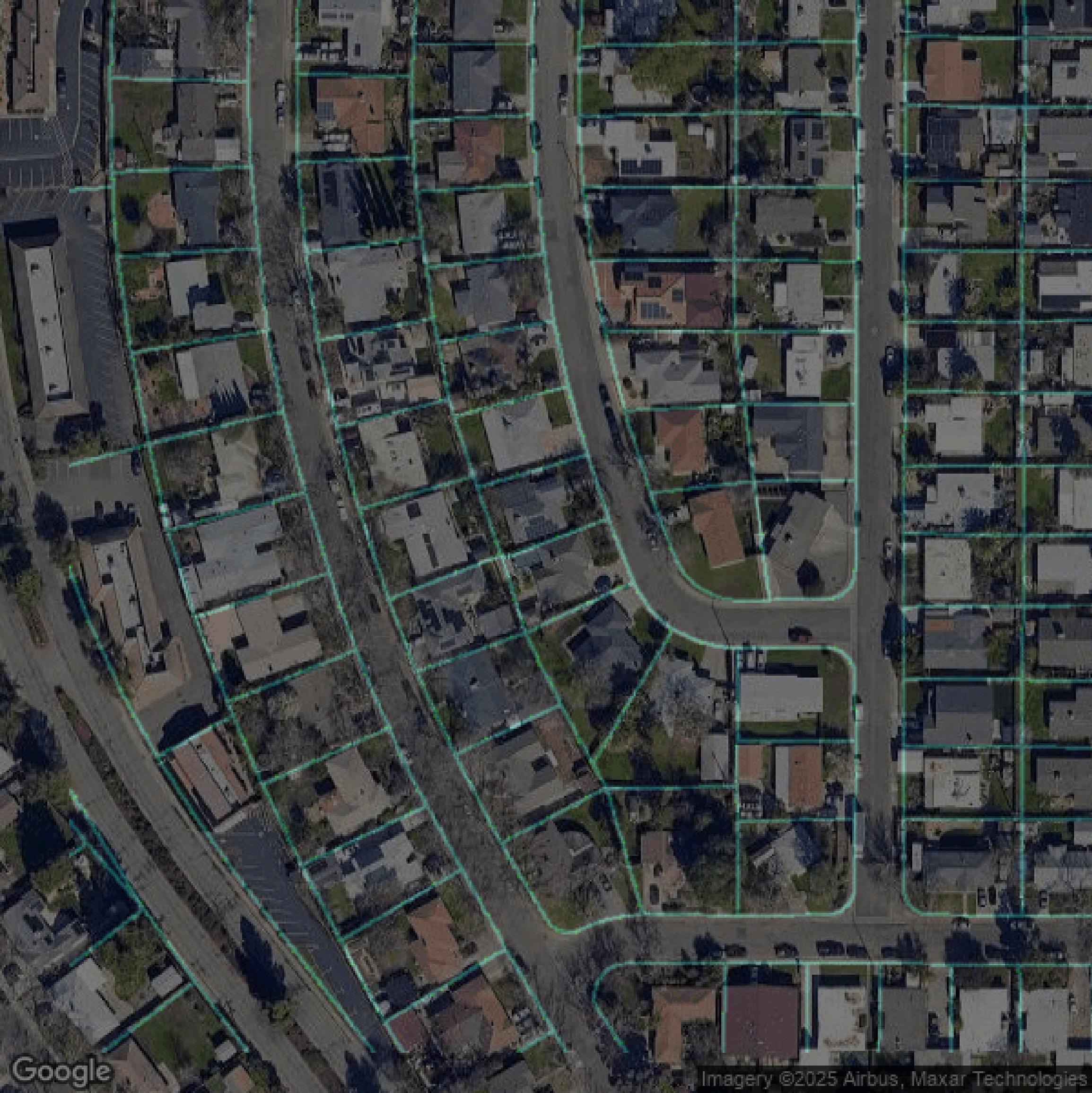This image shows parcel data in Solano County created using GIS data in Equator.