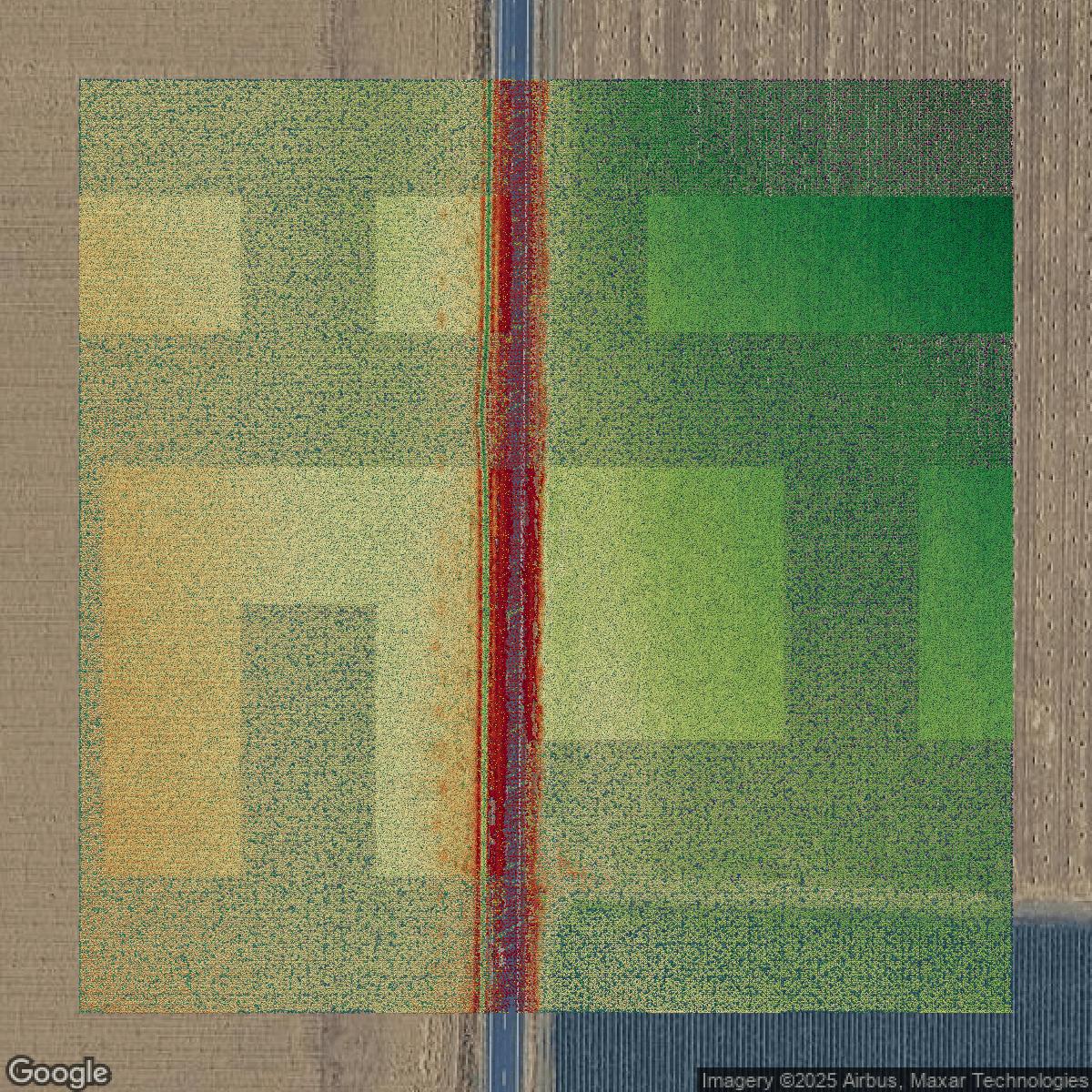 This image shows a LiDAR point cloud in Solano County created using GIS data in Equator.