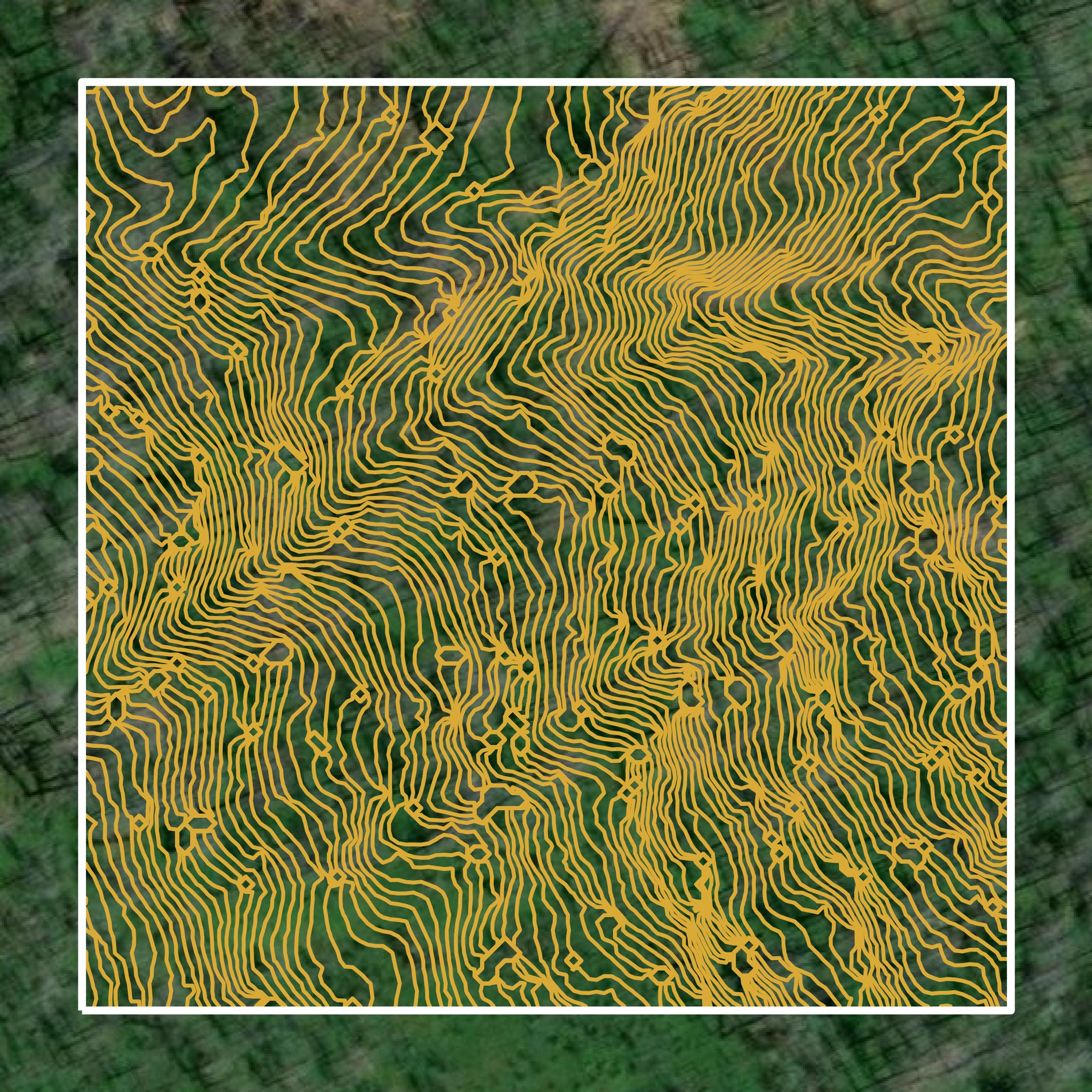 This image shows a contour map in Trinity County created using GIS data in Equator.