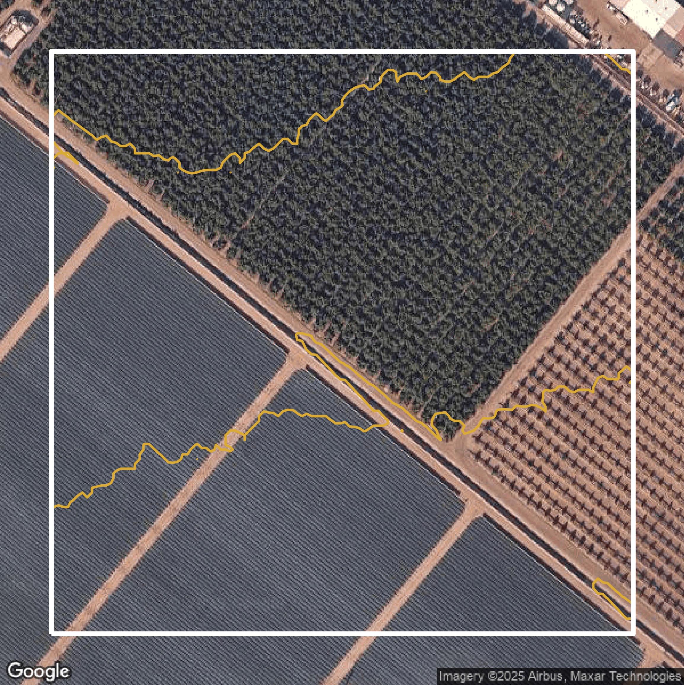 This image shows a contour map in Ventura County created using GIS data in Equator.