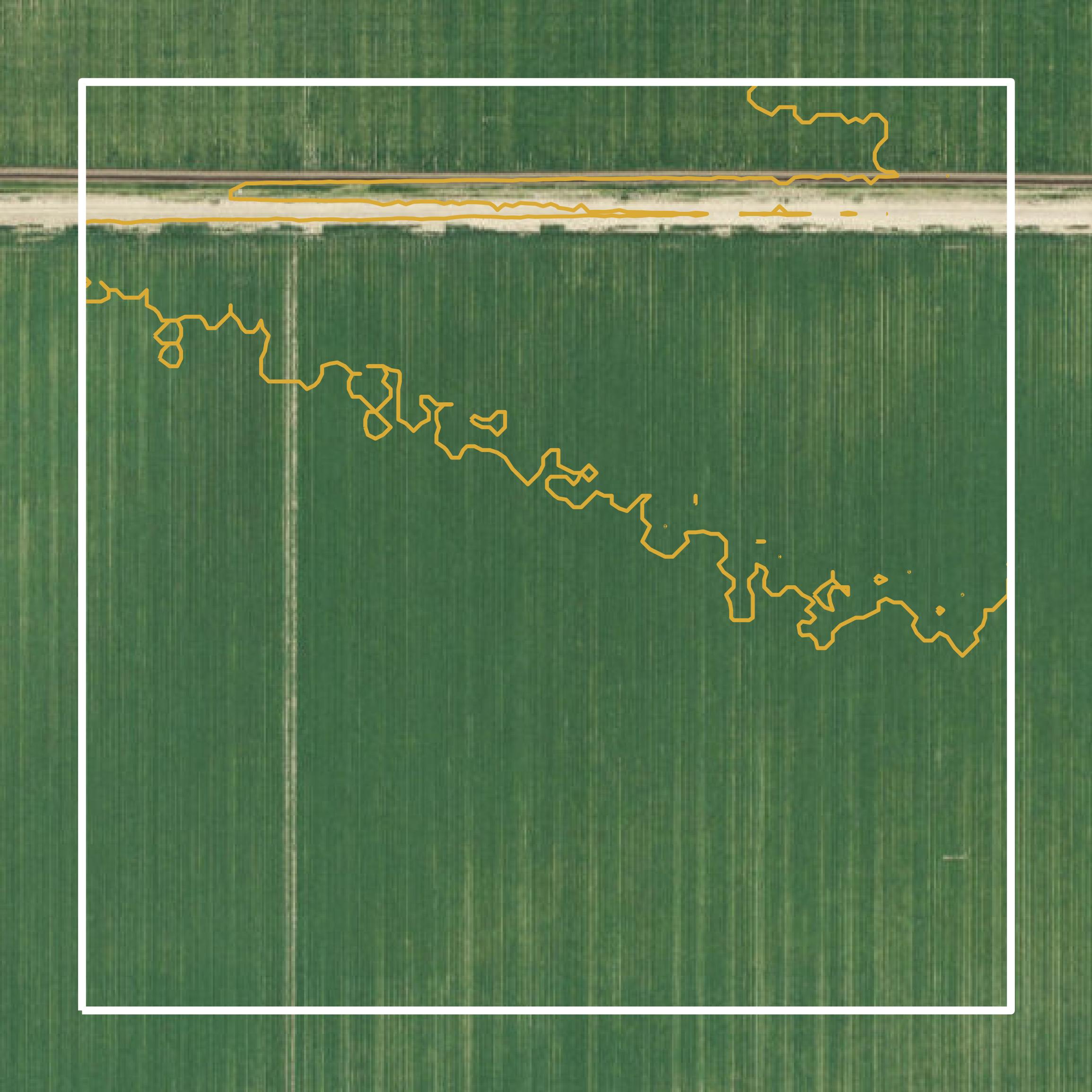 This image shows a contour map in Yolo County created using GIS data in Equator.