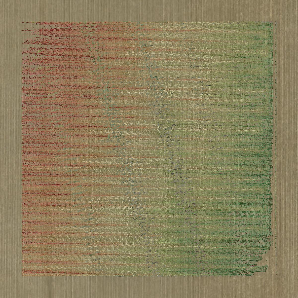This image shows a LiDAR point cloud in Yolo County created using GIS data in Equator.