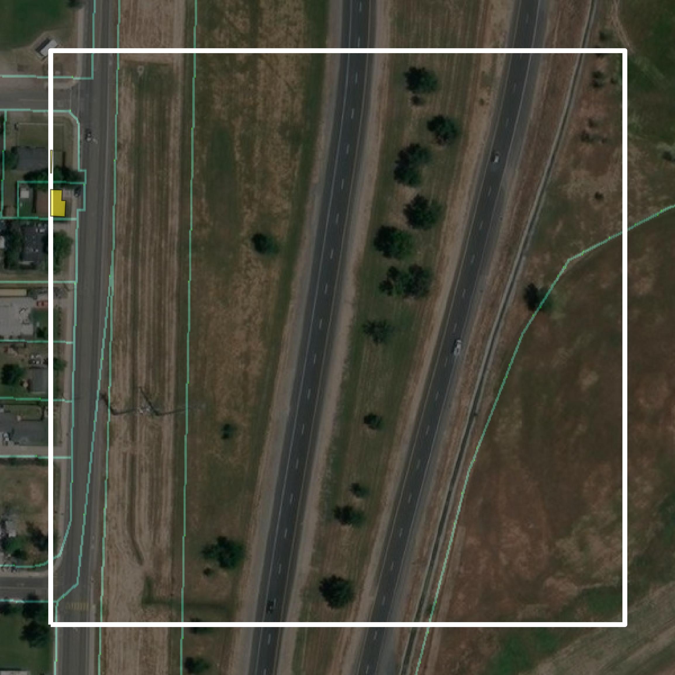 This image shows parcel and building data in Yuba County created using GIS data in Equator.