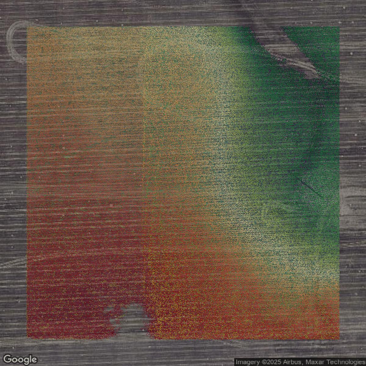 This image shows a LiDAR point cloud in Adams County created using GIS data in Equator.