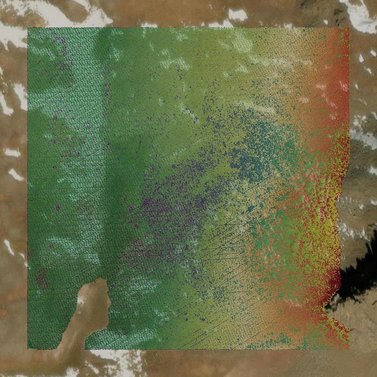 This image shows a LiDAR point cloud in Archuleta County created using GIS data in Equator.