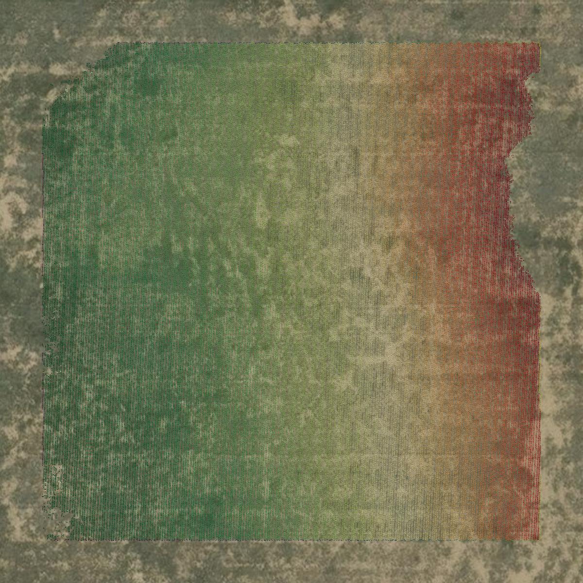 This image shows a LiDAR point cloud in Bent County created using GIS data in Equator.